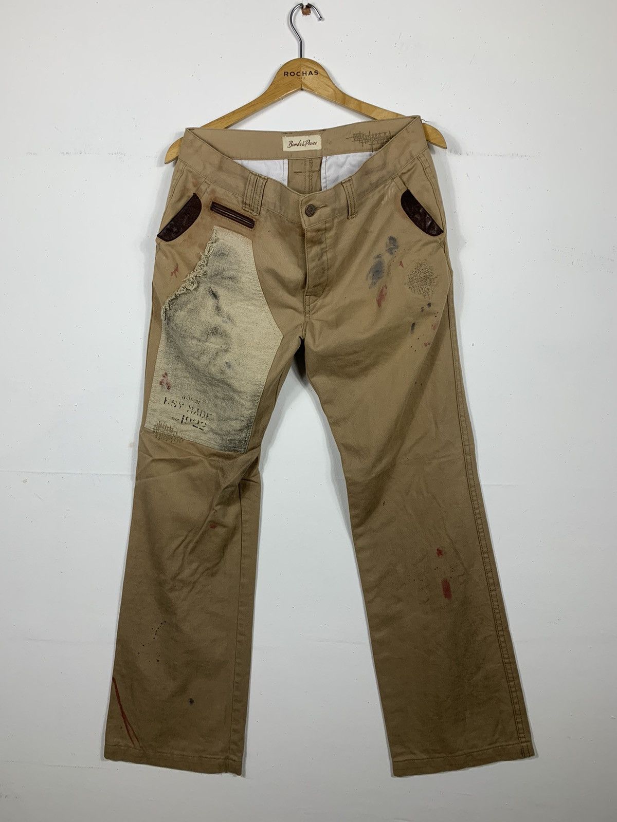 image of American Classics x Vintage American Vintage Bonds & Peace Distressed Splash Paint Pants (Size 32)