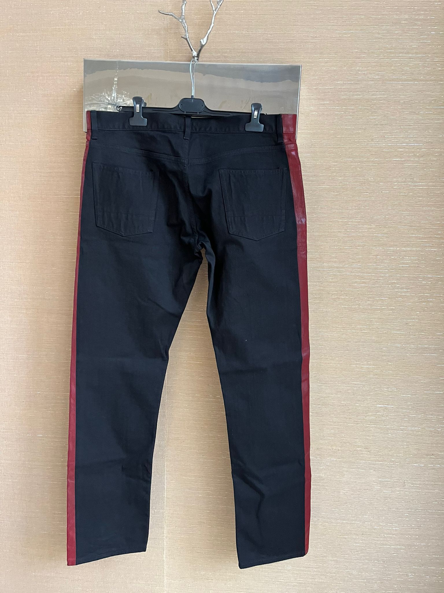 Alexander McQueen Denim With Waxed Trim Detail in Black / Red Size US 38 / EU 54 - 10 Thumbnail