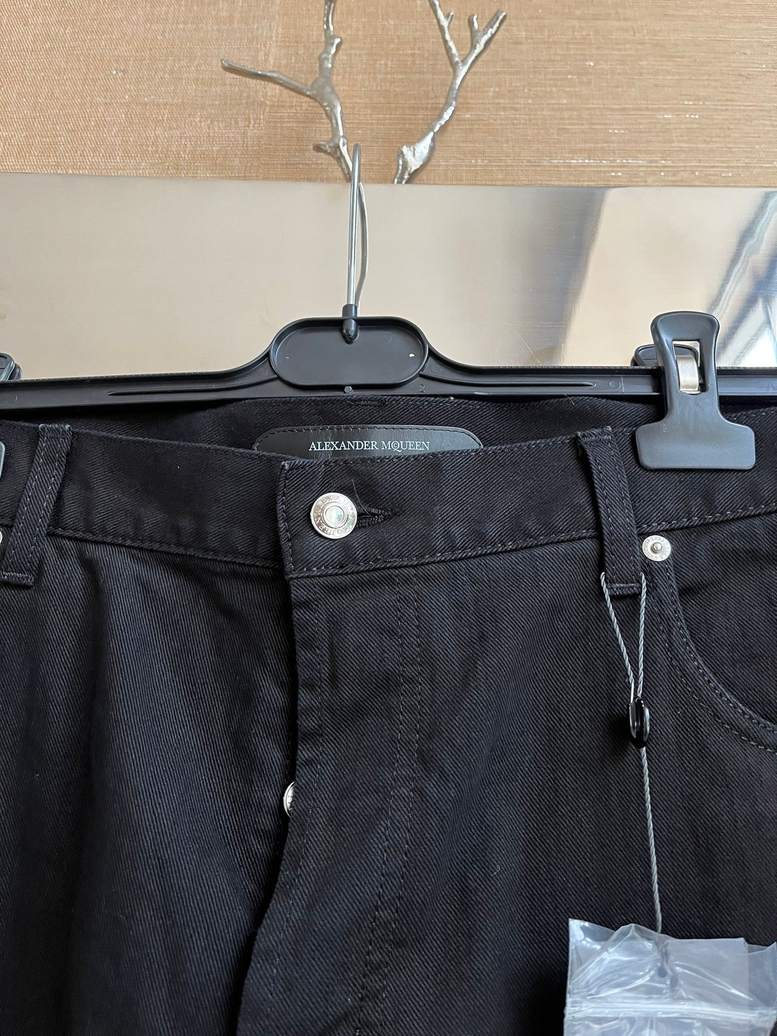 Alexander McQueen Denim With Waxed Trim Detail in Black / Red Size US 38 / EU 54 - 7 Thumbnail