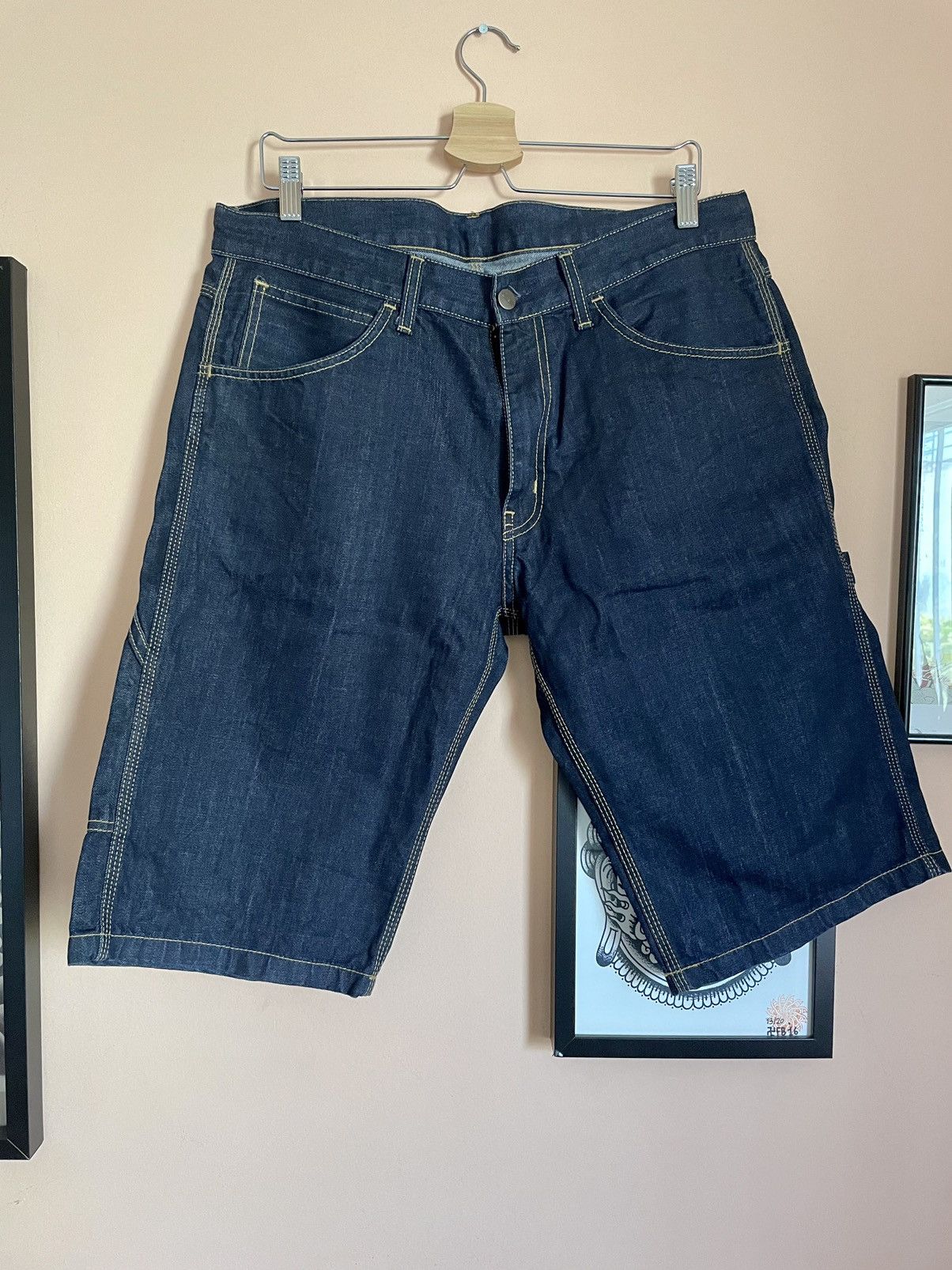 Carhartt Carhartt WIP Indigo Work Fatigue Fort Shorts denim size 34 Size US 34 / EU 50 - 2 Thumbnail