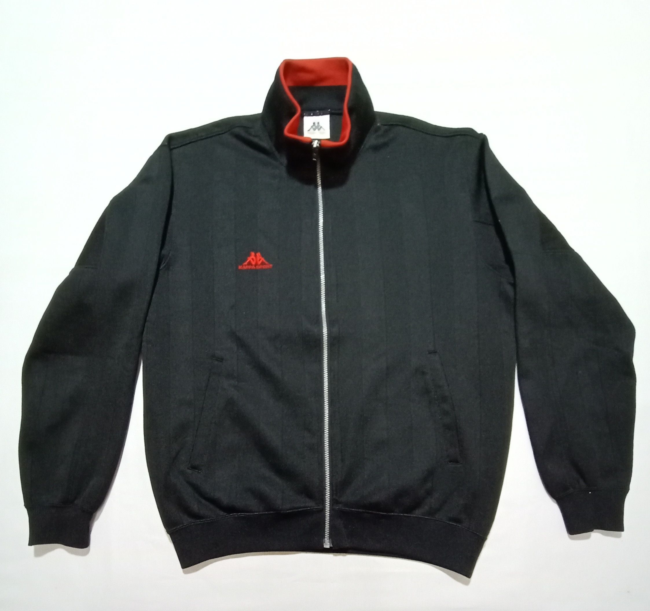 image of Athletic x Kappa Sport Sweaters Ac Milan Patches On The Left Sleeve in Black/Red (Size Medium)