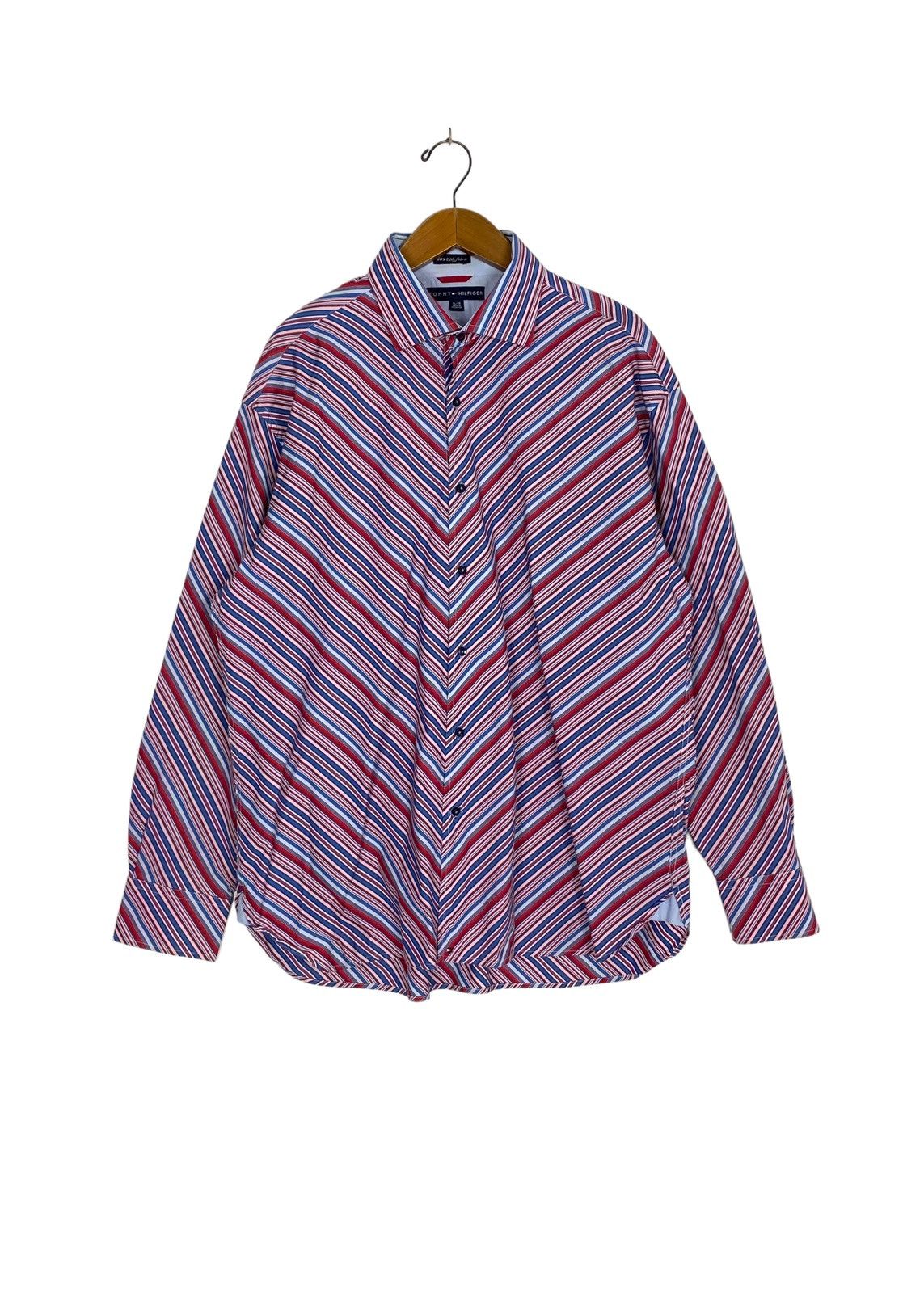 Tommy Hilfiger Rare‼️ Tommy Hilfiger Button Up Stripe Shirt Size US XL / EU 56 / 4 - 1 Thumbnail
