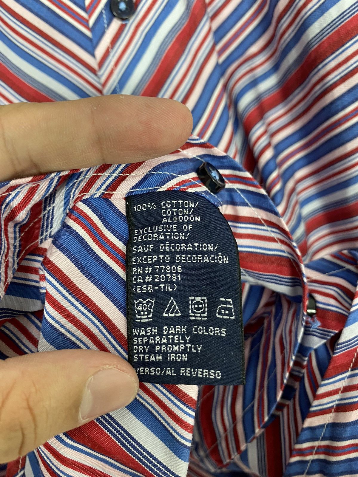 Tommy Hilfiger Rare‼️ Tommy Hilfiger Button Up Stripe Shirt Size US XL / EU 56 / 4 - 4 Thumbnail