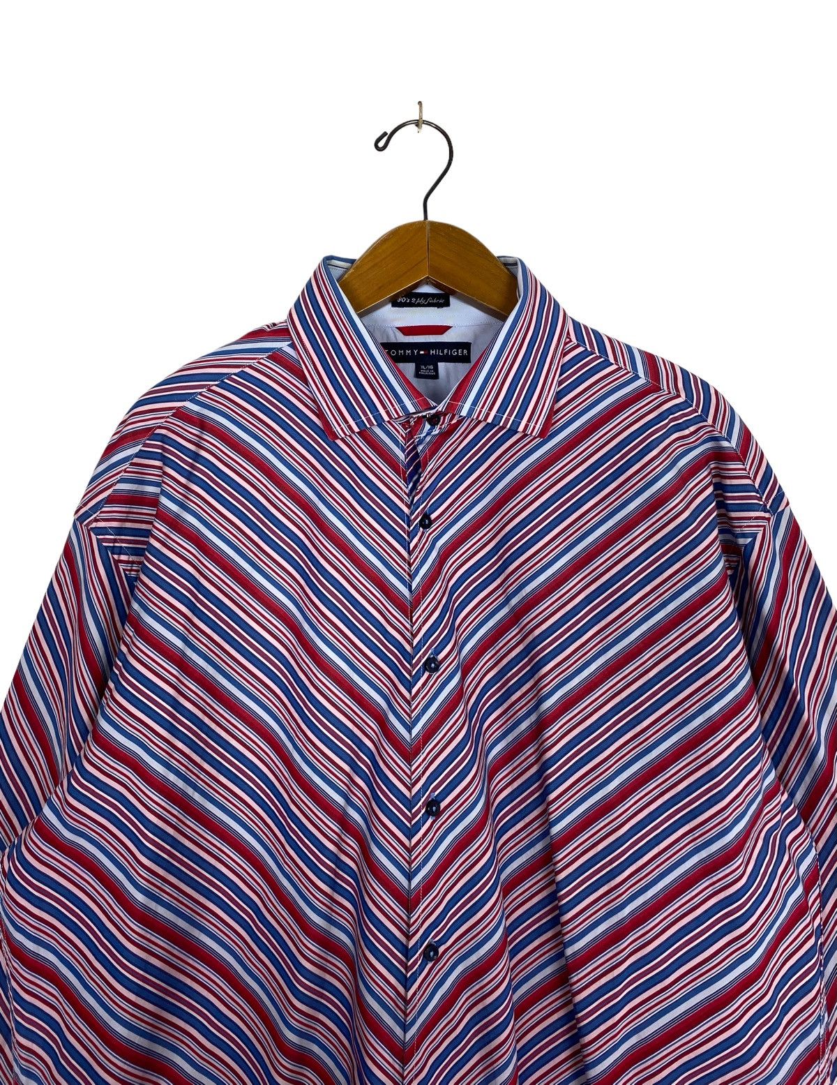 Tommy Hilfiger Rare‼️ Tommy Hilfiger Button Up Stripe Shirt Size US XL / EU 56 / 4 - 2 Thumbnail