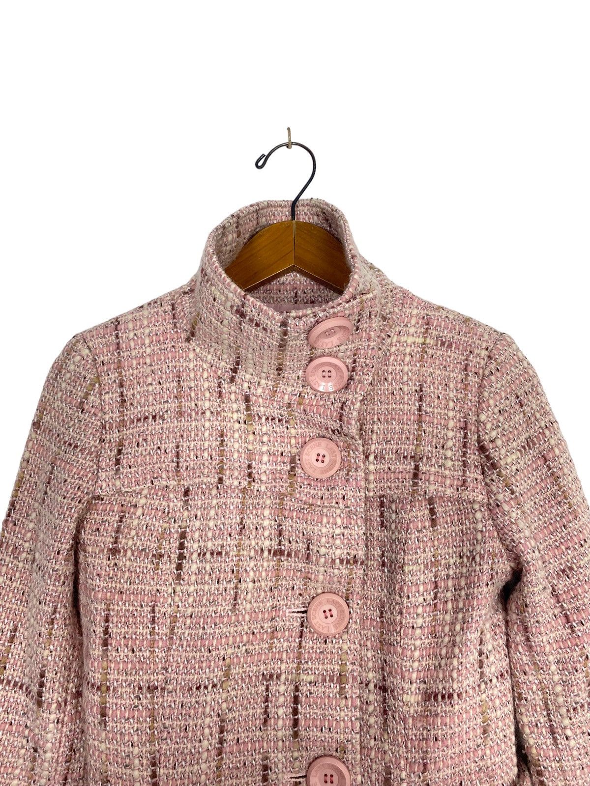 Japanese Brand Rare‼️ Vintage Last Scene Tweed Belted Jacket Made in Japan Size XS / US 0-2 / IT 36-38 - 3 Thumbnail