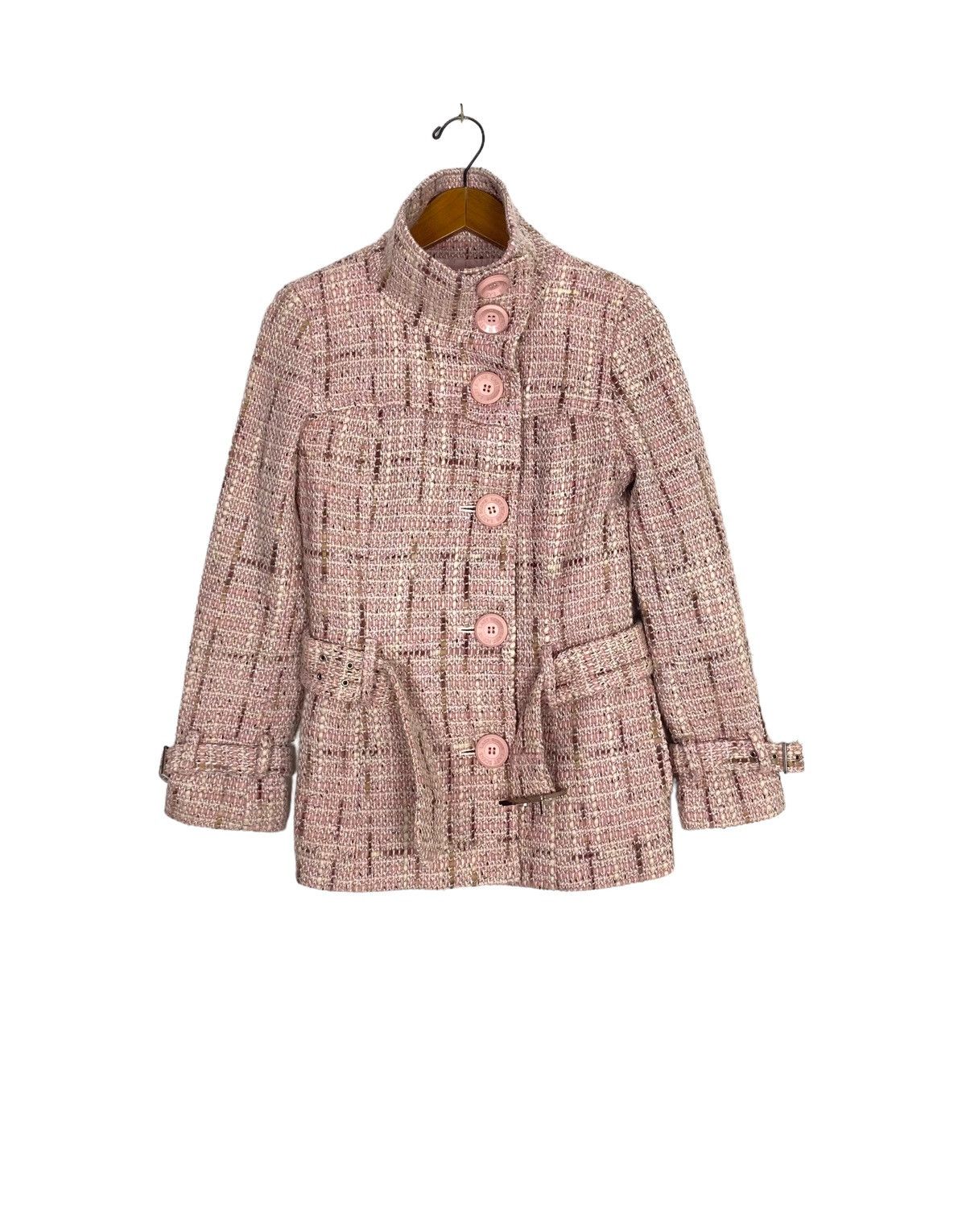 Japanese Brand Rare‼️ Vintage Last Scene Tweed Belted Jacket Made in Japan Size XS / US 0-2 / IT 36-38 - 1 Thumbnail