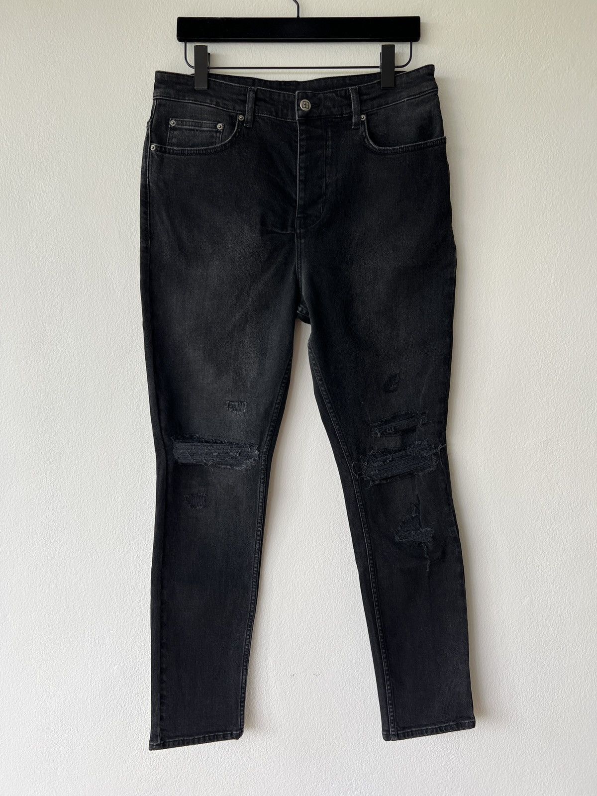 denim jean wolfgang 32 small medium stitches black