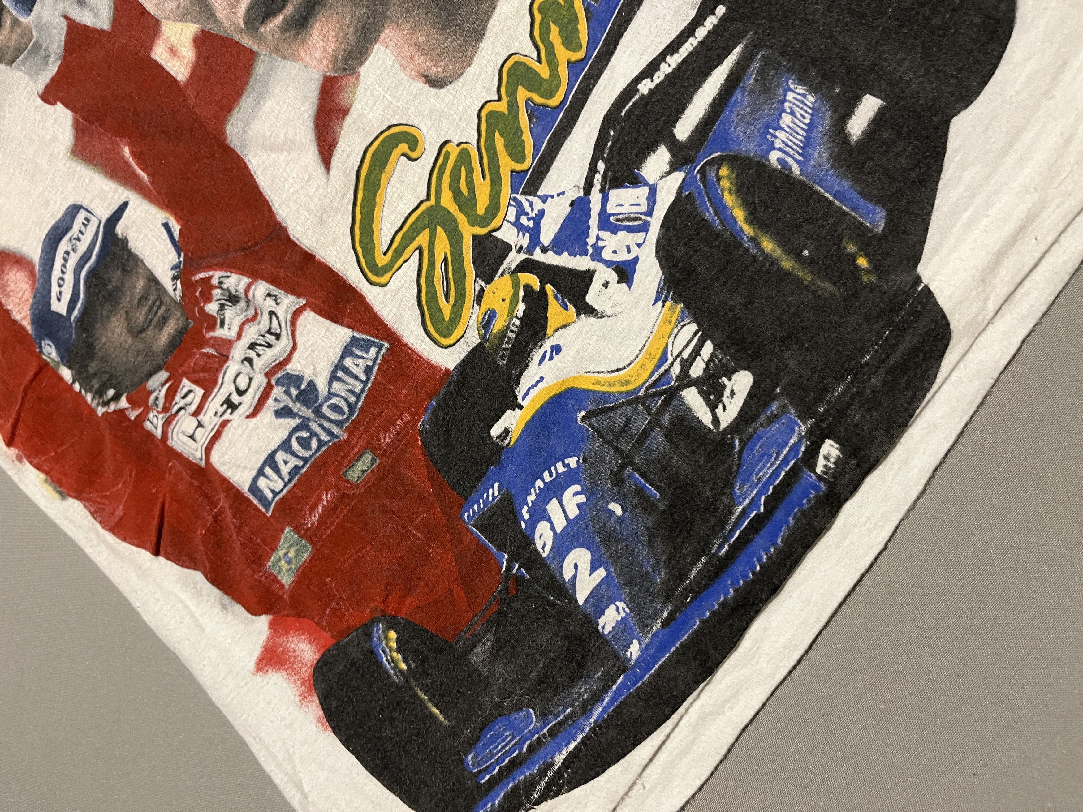 Formula 1 Ayrton Senna Vintage All Over Overprint Single Stitch Tshirt Size US M / EU 48-50 / 2 - 7 Thumbnail