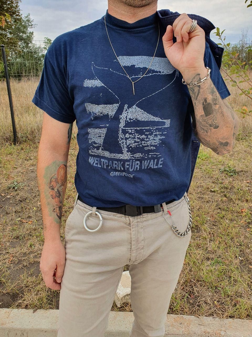 Vintage Very Rare 90s Green Peace Save the Whales Vintage Tee Shirt Size US M / EU 48-50 / 2 - 1 Thumbnail
