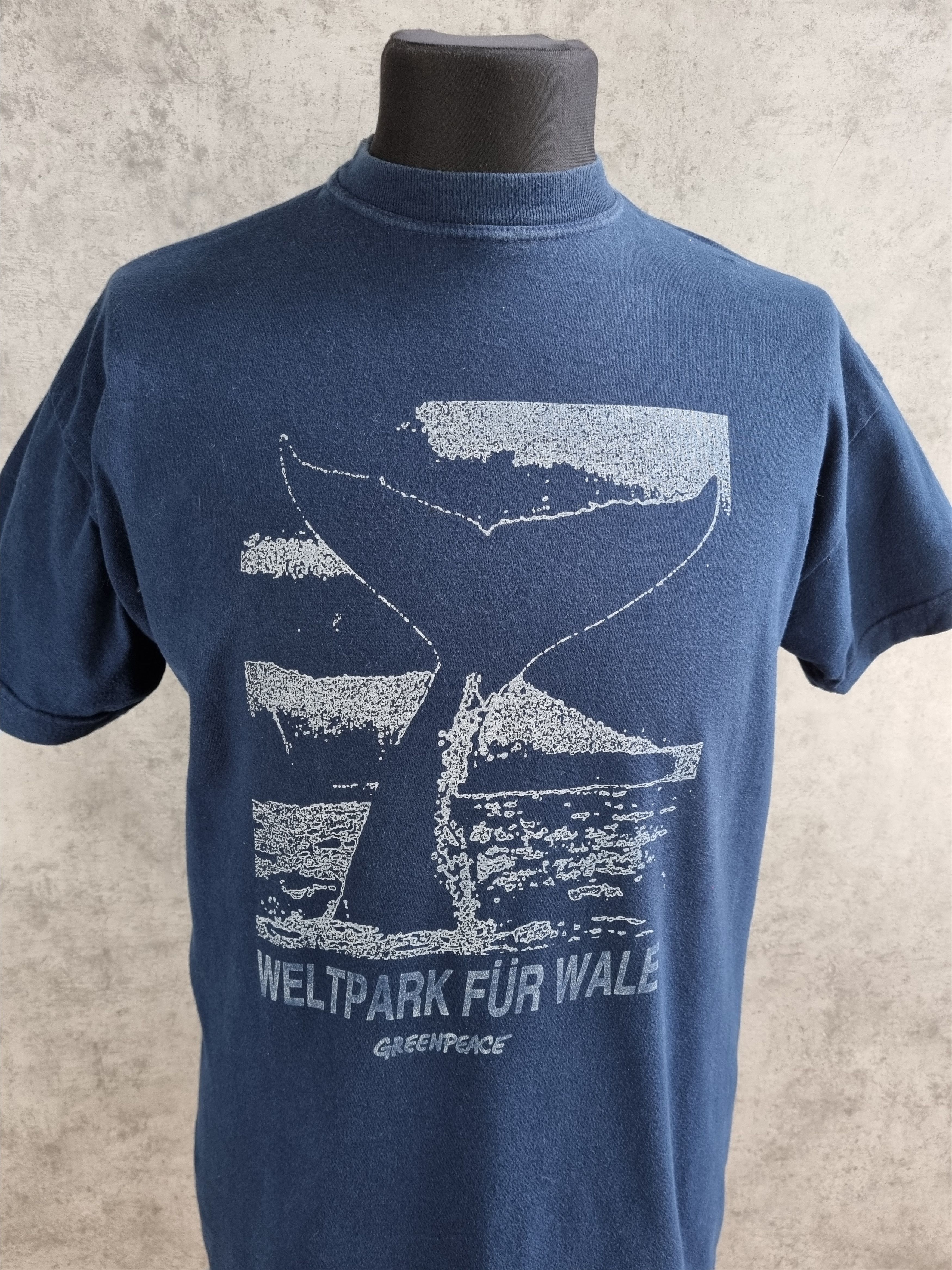 Vintage Very Rare 90s Green Peace Save the Whales Vintage Tee Shirt Size US M / EU 48-50 / 2 - 7 Thumbnail