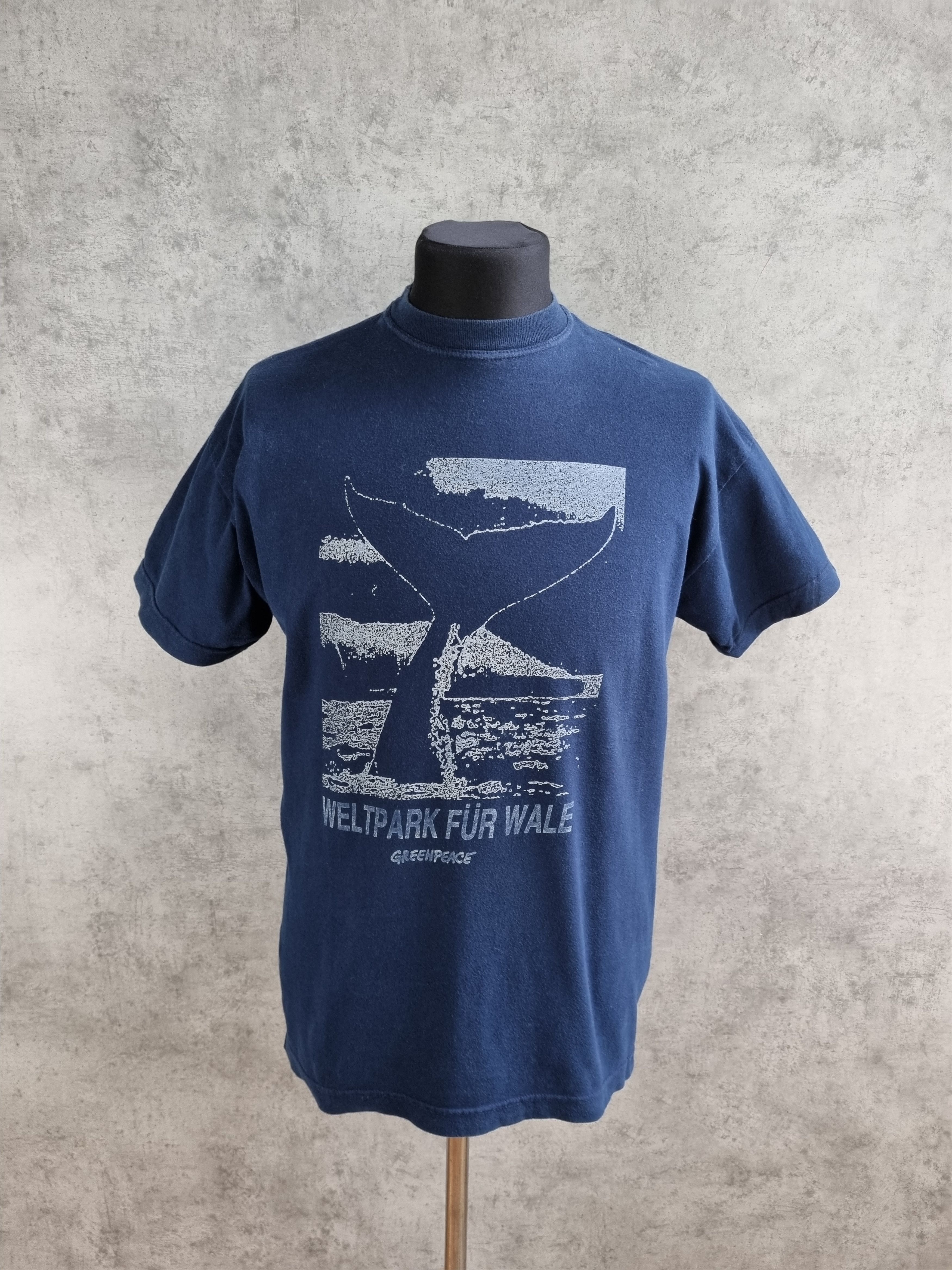 Vintage Very Rare 90s Green Peace Save the Whales Vintage Tee Shirt Size US M / EU 48-50 / 2 - 2 Thumbnail