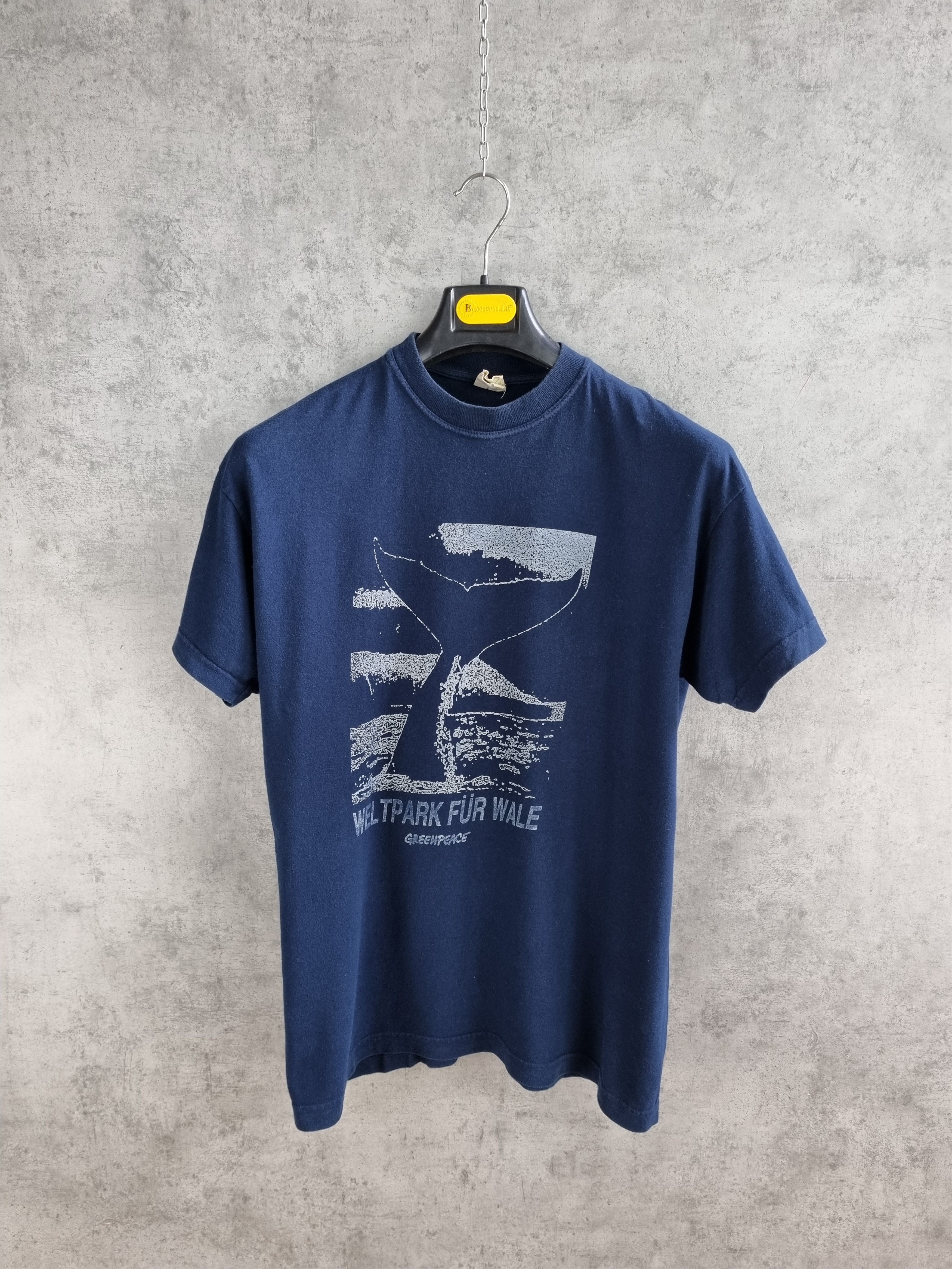 Vintage Very Rare 90s Green Peace Save the Whales Vintage Tee Shirt Size US M / EU 48-50 / 2 - 3 Thumbnail