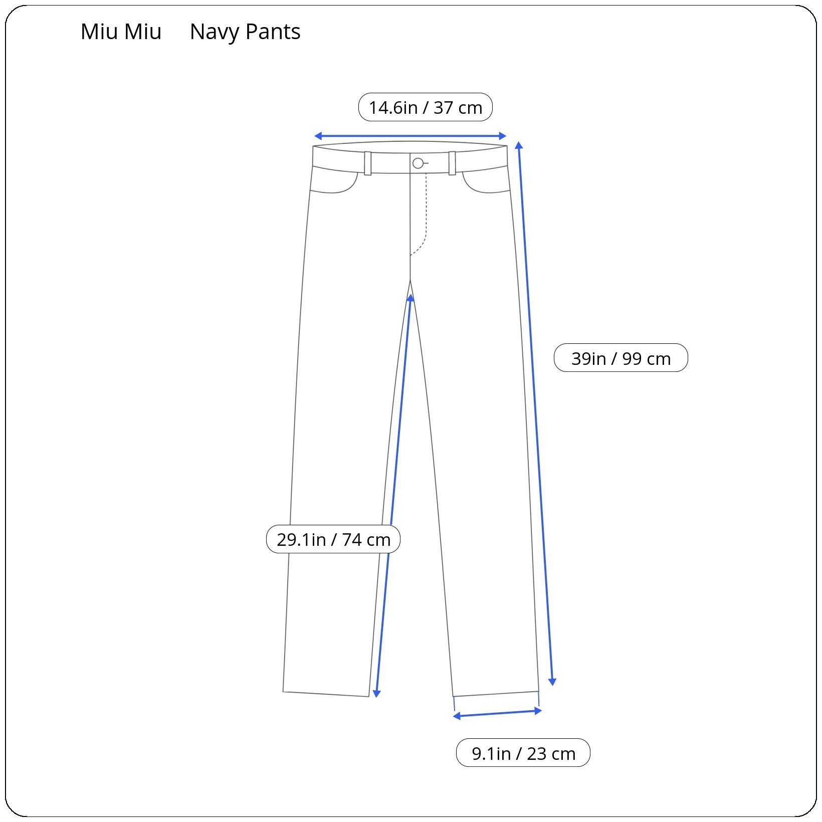 Miu Miu ⚡️QUICK SALE⚡️Miu Miu Navy Pants Trousers Size 27" / US 4 / IT 40 - 6 Thumbnail