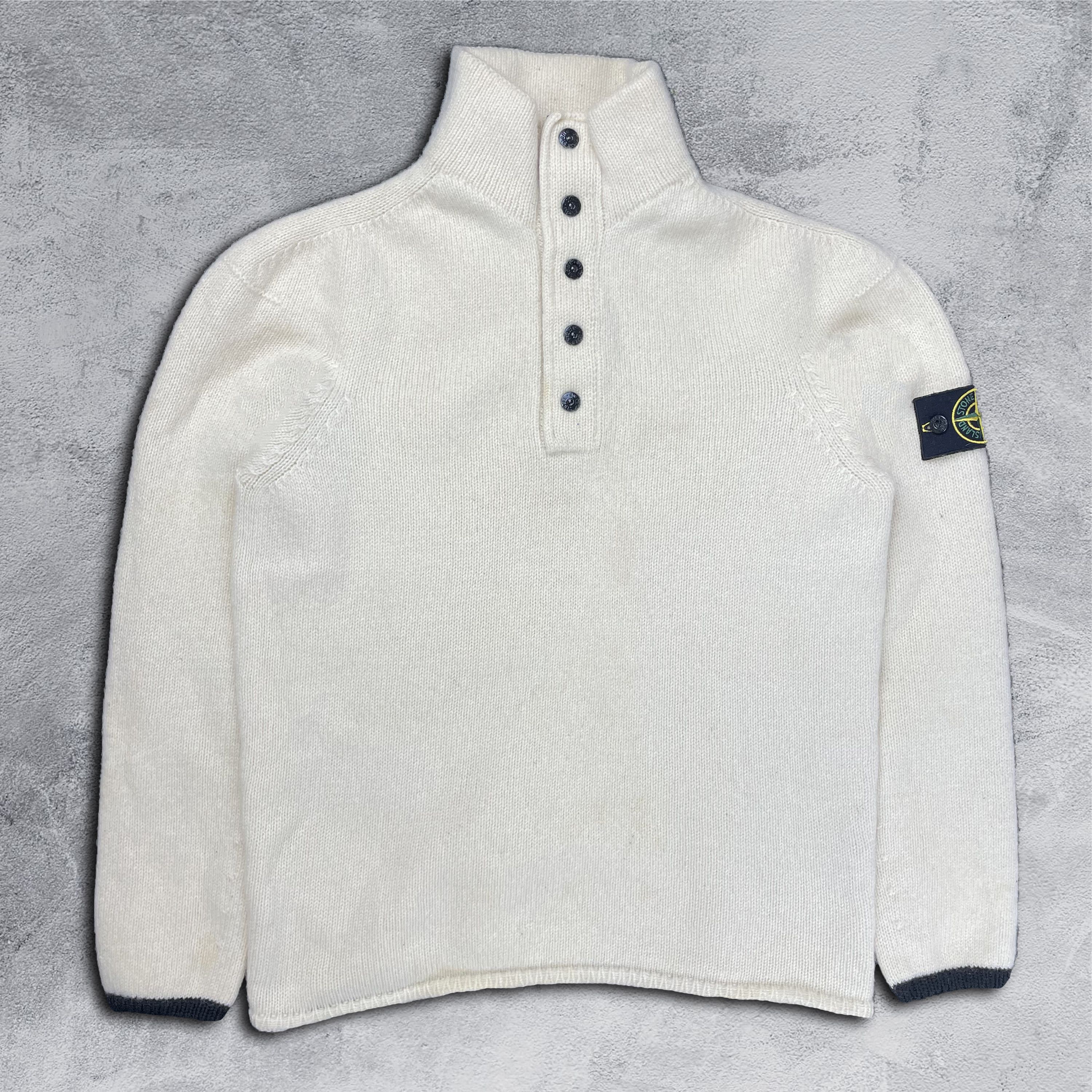 Stone Island High Neck Button Sweater Vintage