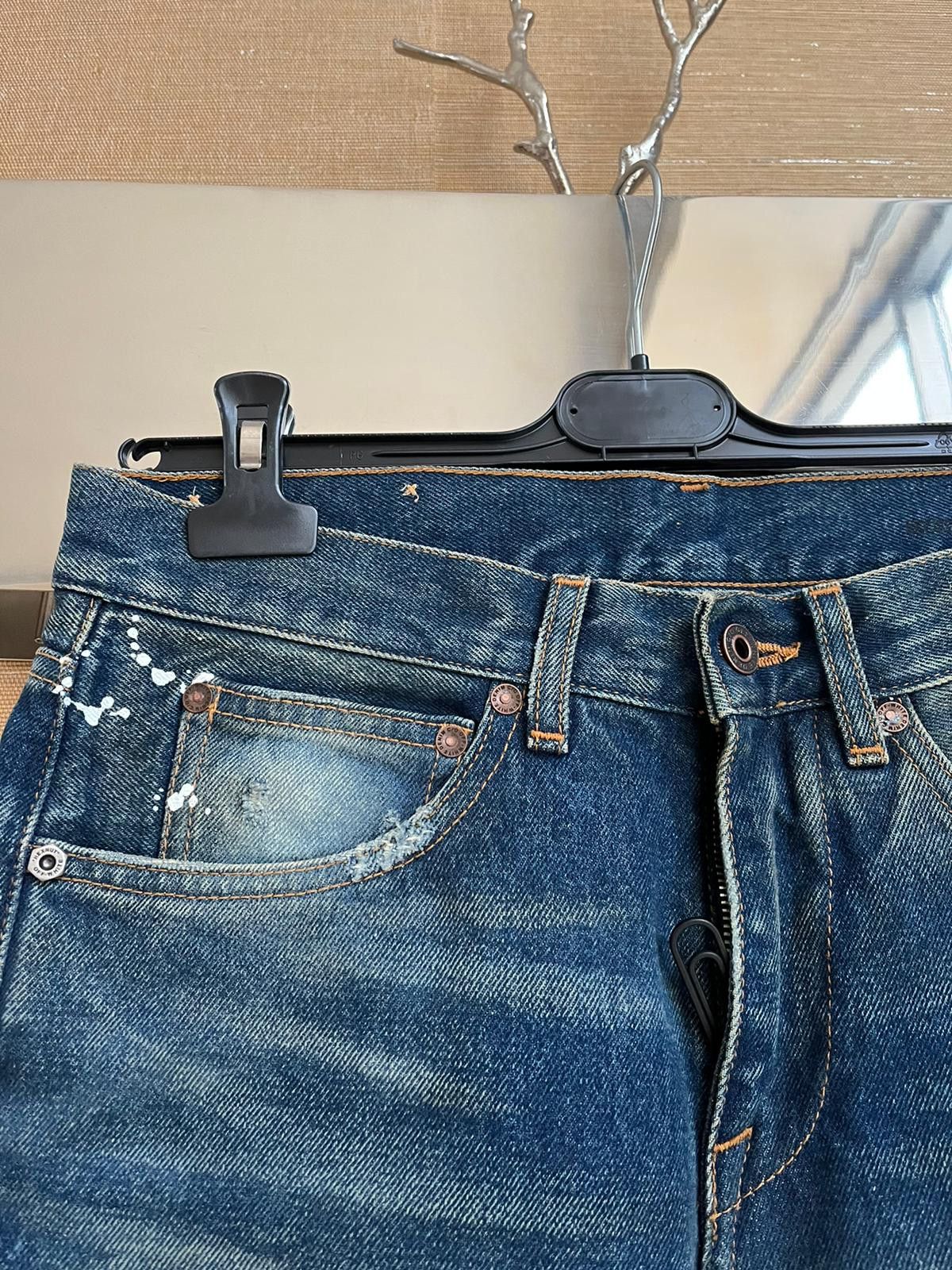Off-White Paper Clip Hem Zip Jeans in Dark Blue Color Size US 30 / EU 46 - 6 Thumbnail