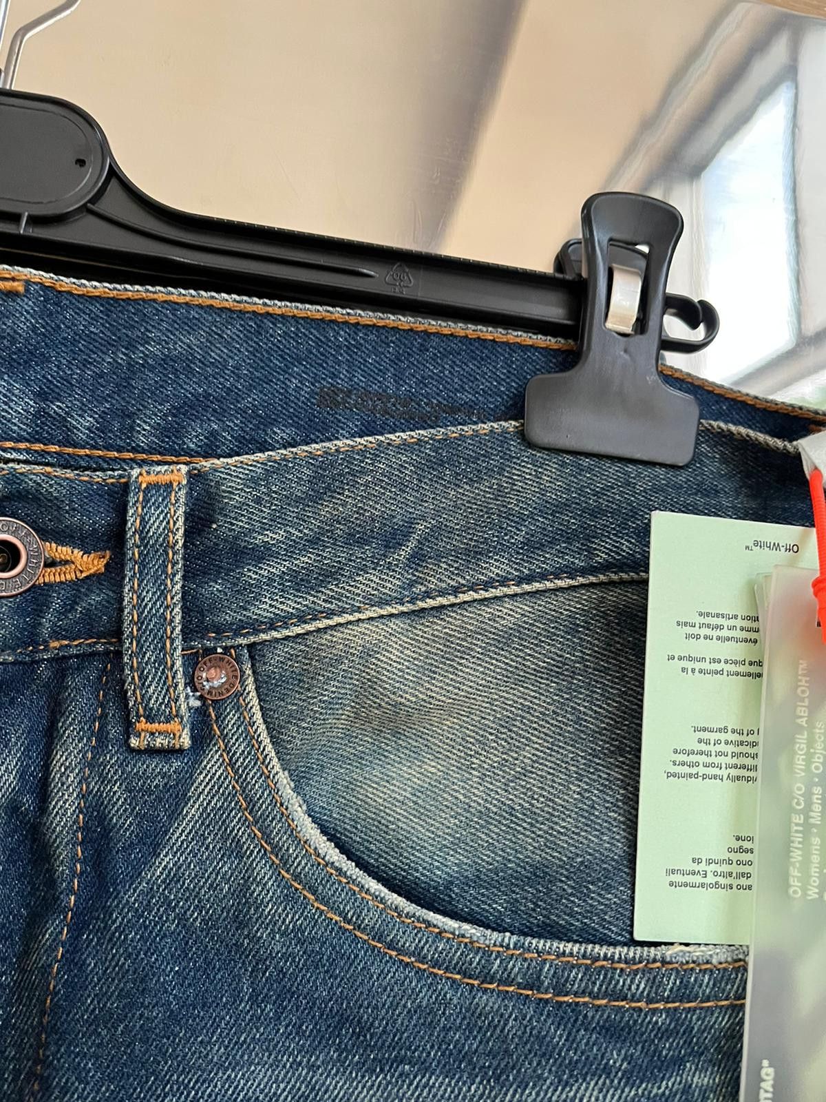 Off-White Paper Clip Hem Zip Jeans in Dark Blue Color Size US 30 / EU 46 - 9 Thumbnail