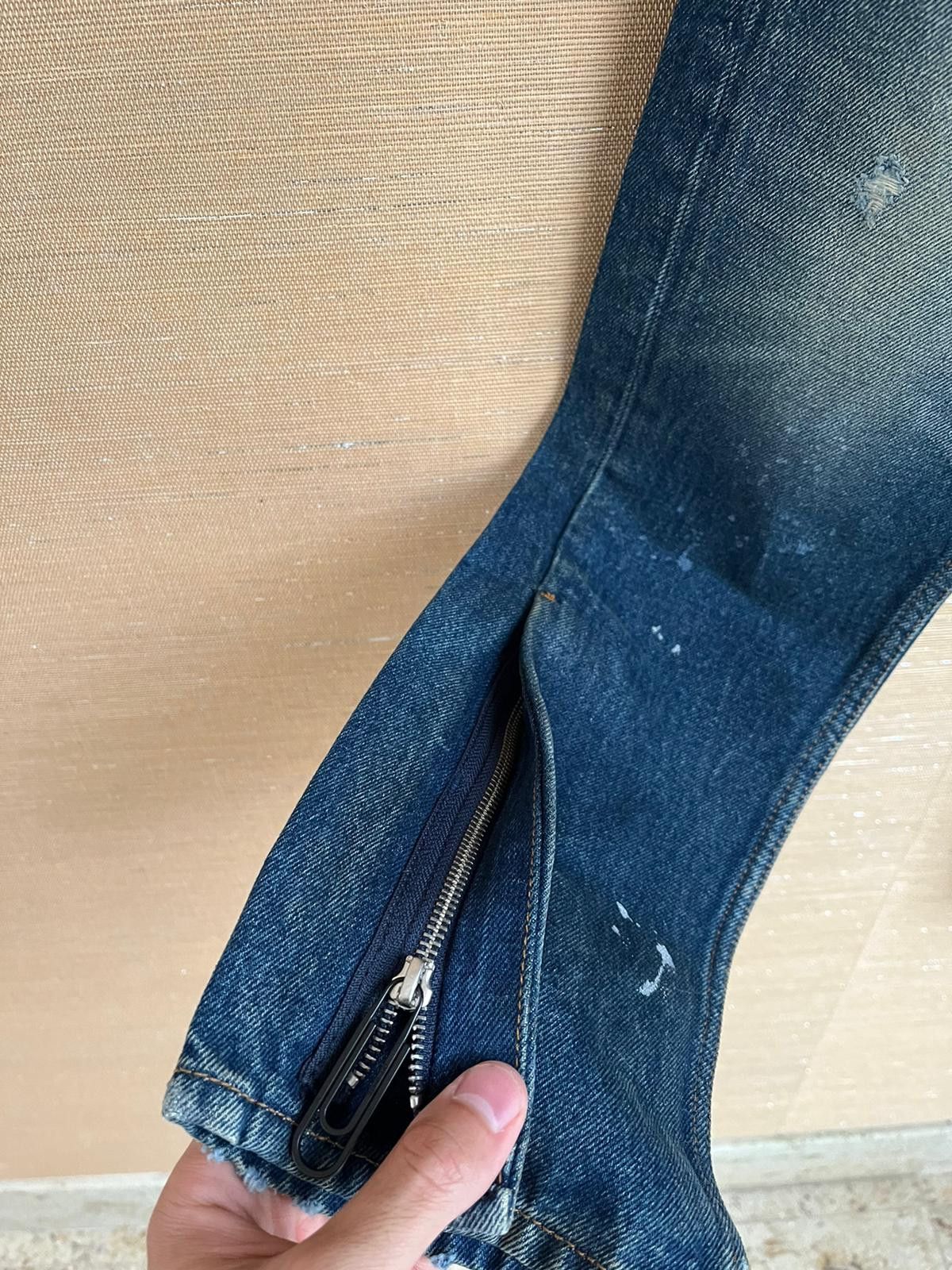 Off-White Paper Clip Hem Zip Jeans in Dark Blue Color Size US 30 / EU 46 - 7 Thumbnail