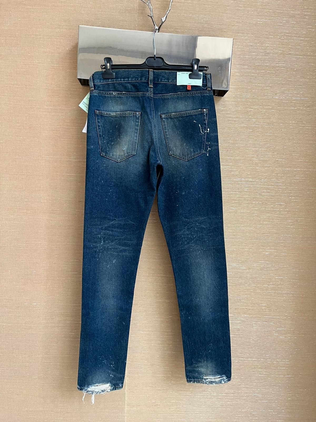 Off-White Paper Clip Hem Zip Jeans in Dark Blue Color Size US 30 / EU 46 - 11 Thumbnail