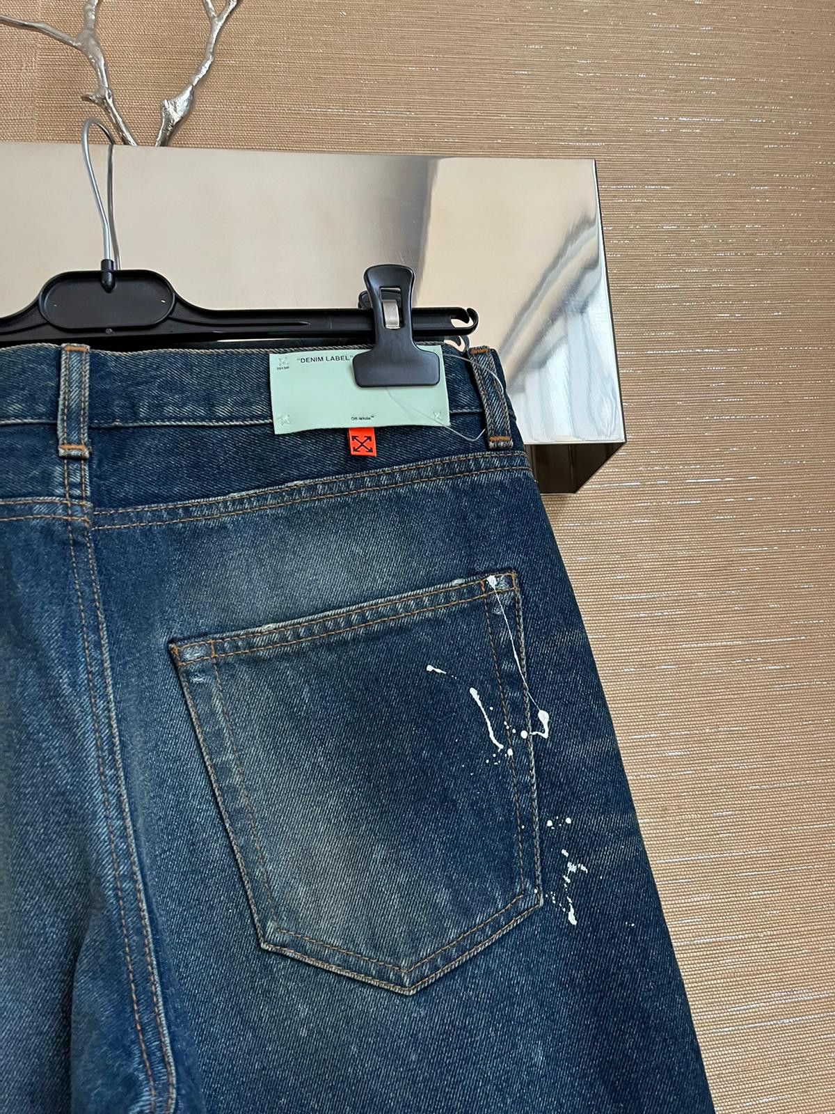Off-White Paper Clip Hem Zip Jeans in Dark Blue Color Size US 30 / EU 46 - 14 Thumbnail