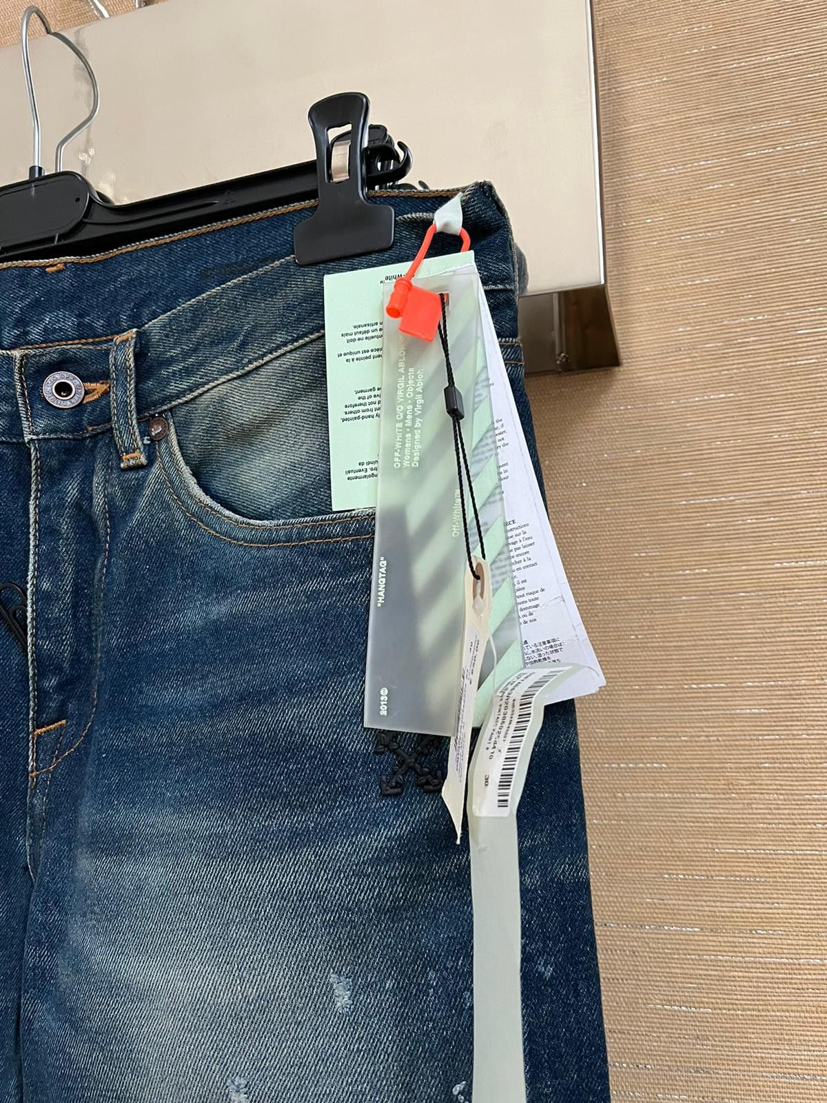 Off-White Paper Clip Hem Zip Jeans in Dark Blue Color Size US 30 / EU 46 - 3 Thumbnail