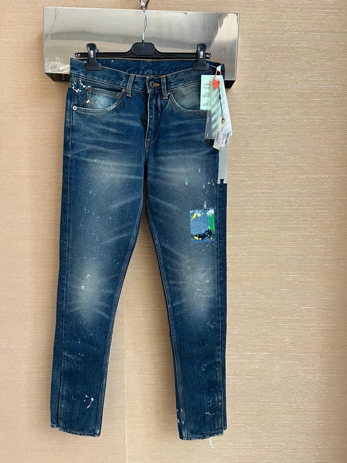 Off-White Paper Clip Hem Zip Jeans in Dark Blue Color Size US 30 / EU 46 - 4 Thumbnail