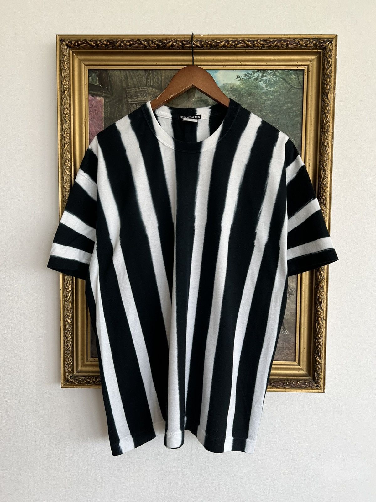 image of Issey Miyake Dyed Striped Japanese Style Tee, Men's (Size Large)