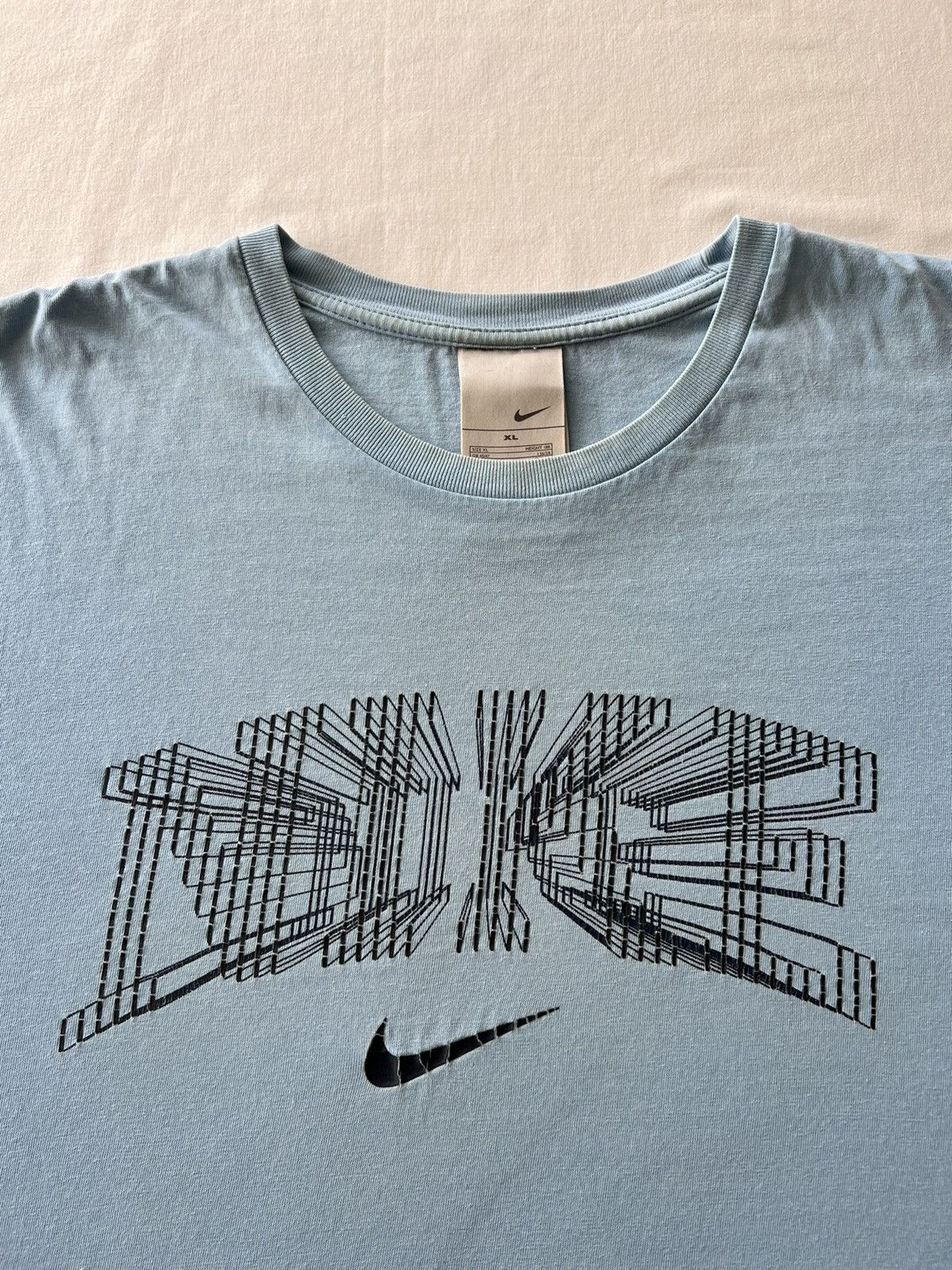Nike Vintage 2000s Nike 3D Print Logo Streetwear Blue Tee Size US XL / EU 56 / 4 - 3 Thumbnail