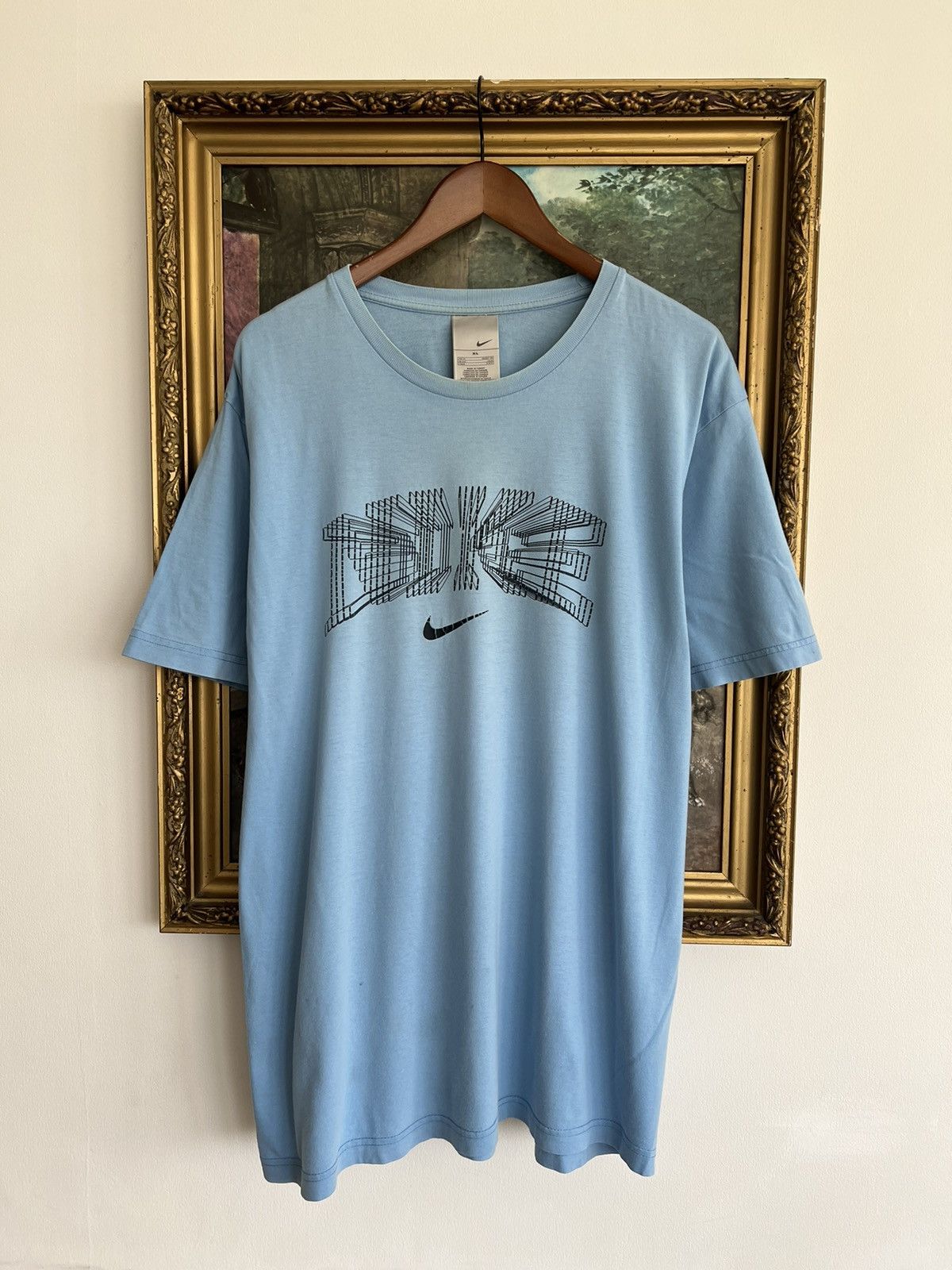 Nike Vintage 2000s Nike 3D Print Logo Streetwear Blue Tee Size US XL / EU 56 / 4 - 1 Thumbnail
