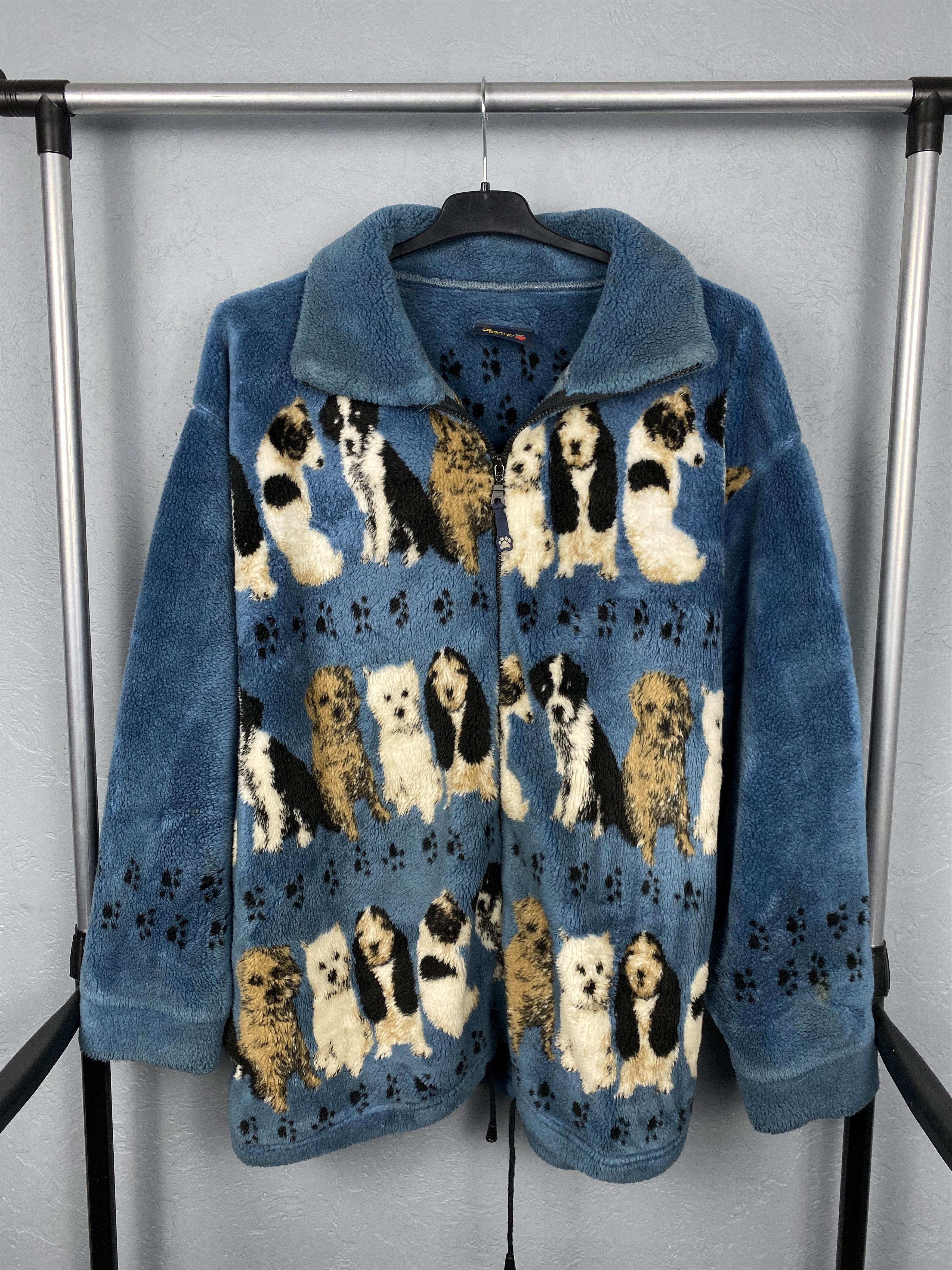 Vintage Vintage Animal DOG Fleece Jacket Size US L / EU 52-54 / 3 - 1 Thumbnail
