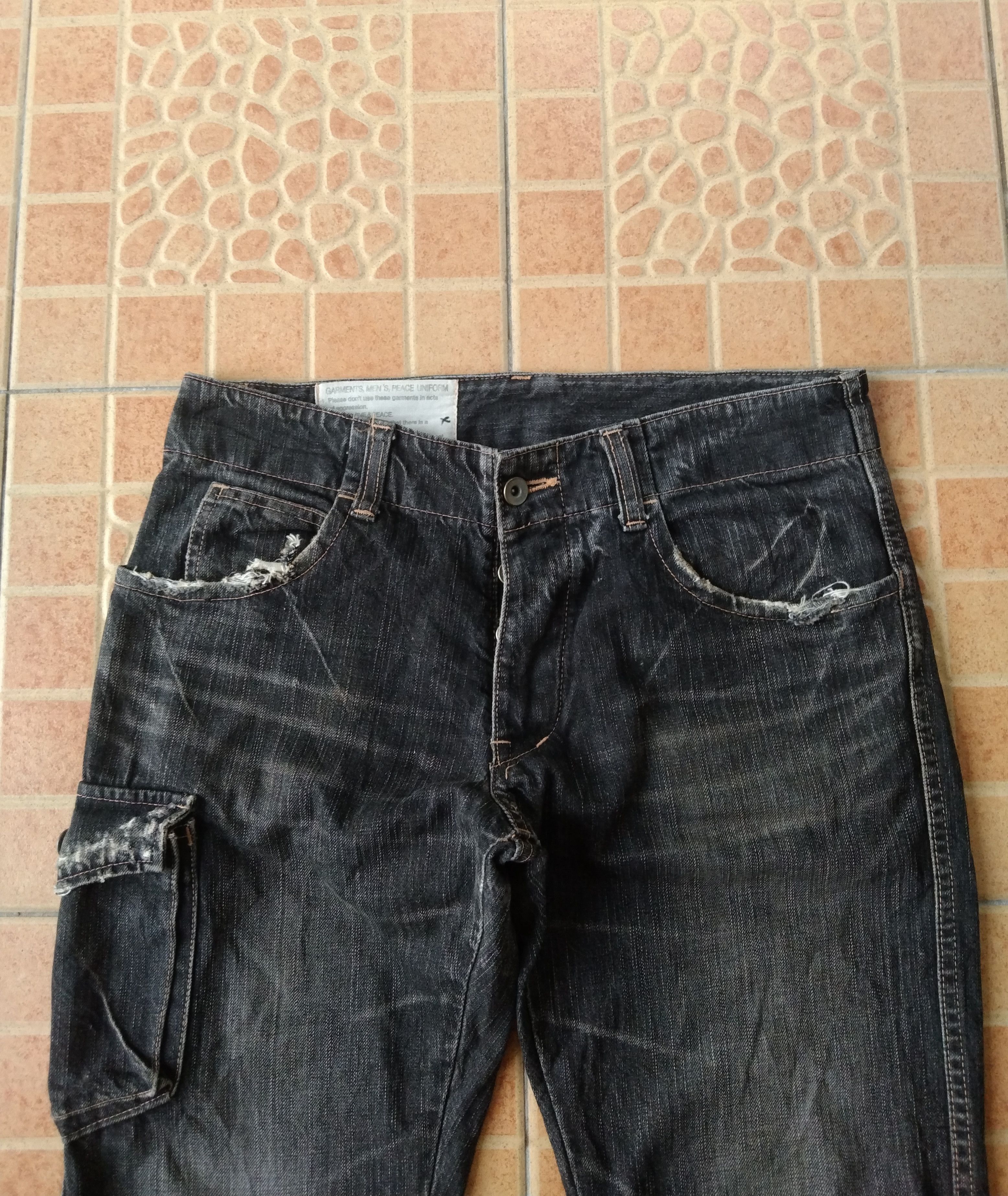 Johnbull DiSTRESSED RIPED CARGO JOHN BULL DENIM PANTS Size US 29 - 4 Thumbnail