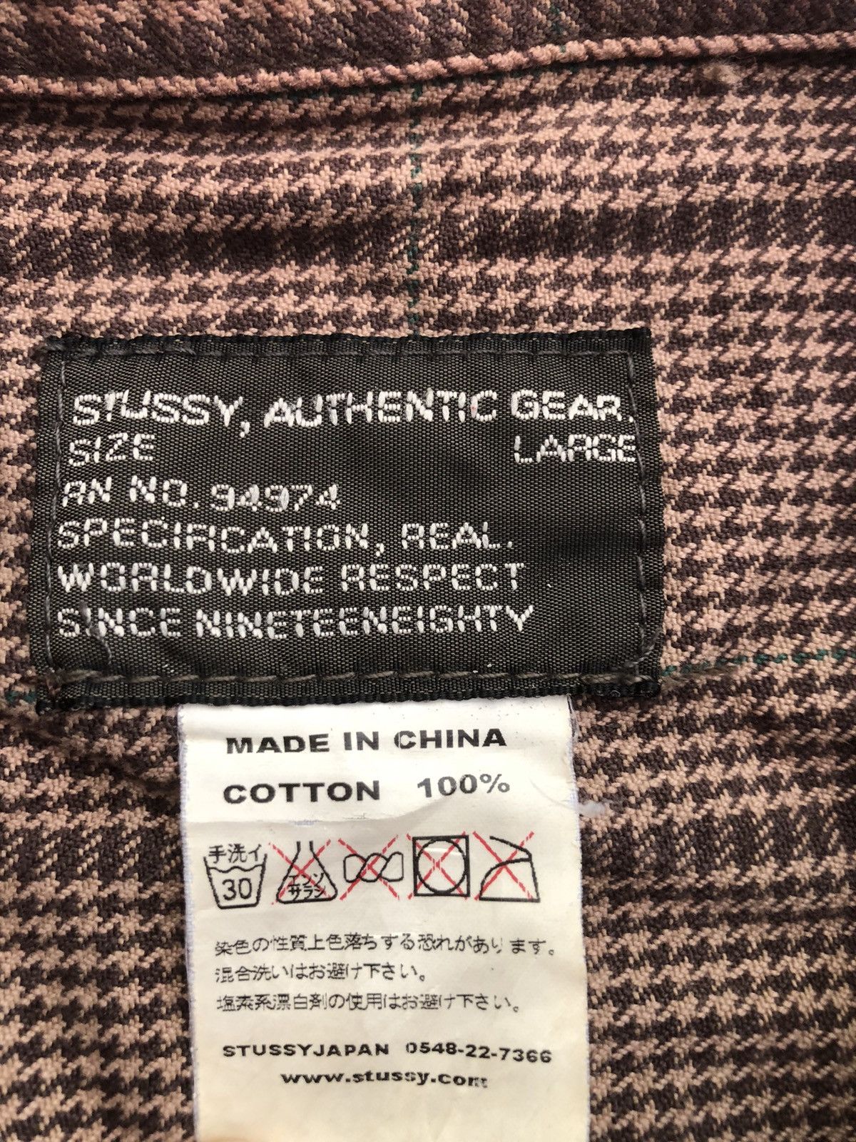 Stussy 💥 STUSSY AUTHENTIC GEAR HOUNDSTOOTH PATCHPOCKET STREETWEAR Size US L / EU 52-54 / 3 - 4 Thumbnail
