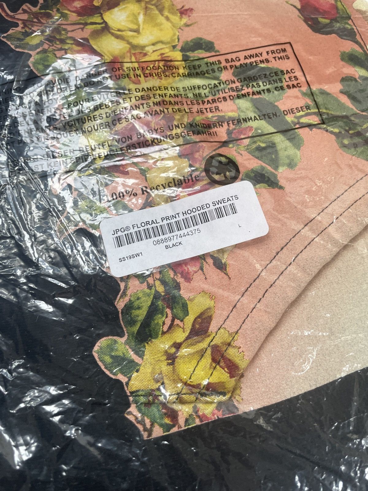 Jean Paul Gaultier × Supreme Supreme JPG Floral Black Hoodie Size US L / EU 52-54 / 3 - 4 Thumbnail