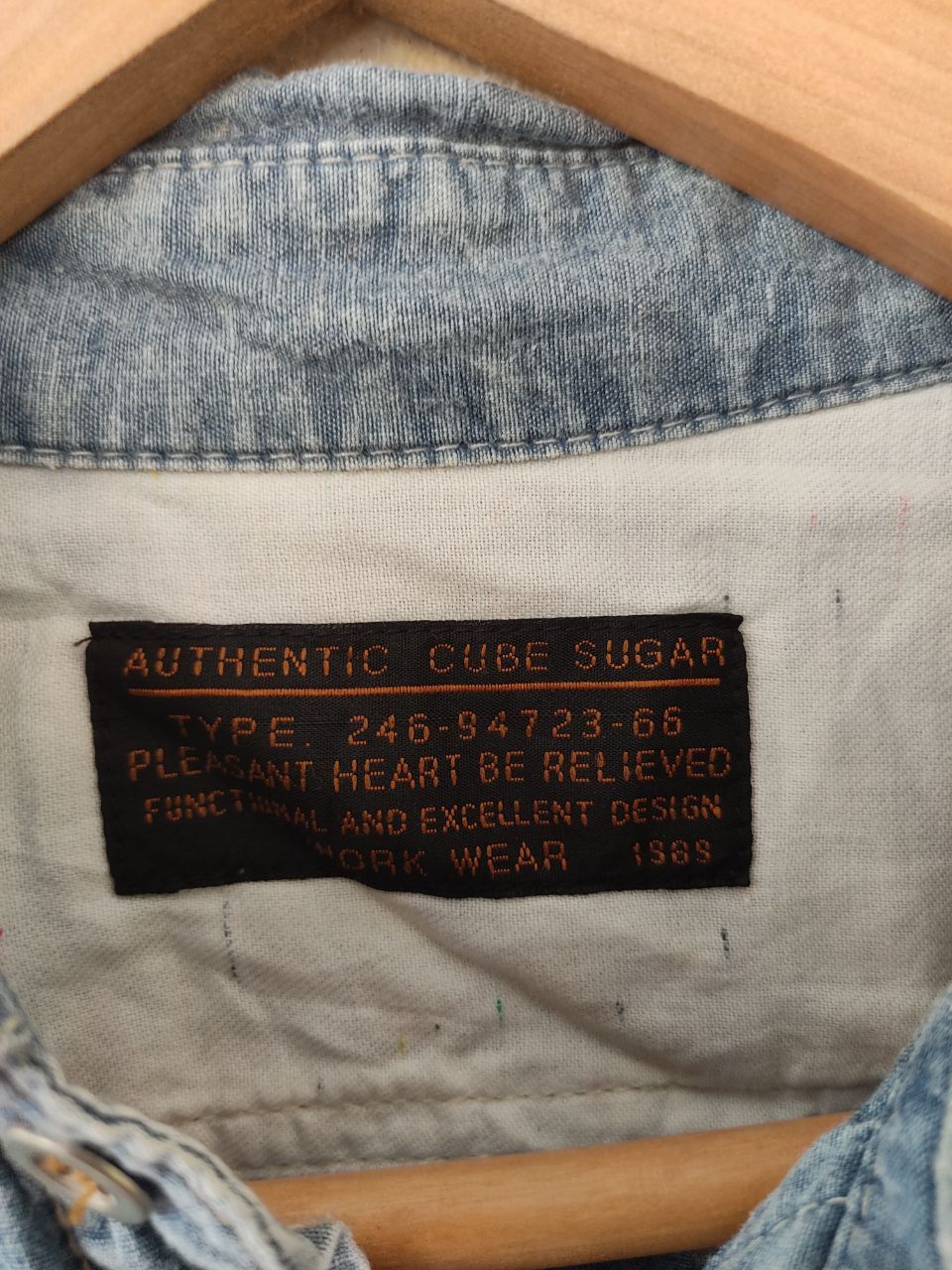 Japanese Brand VINTAGE CUBE SUGAR WORKWEAR CHAMBRAY Size US M / EU 48-50 / 2 - 5 Thumbnail