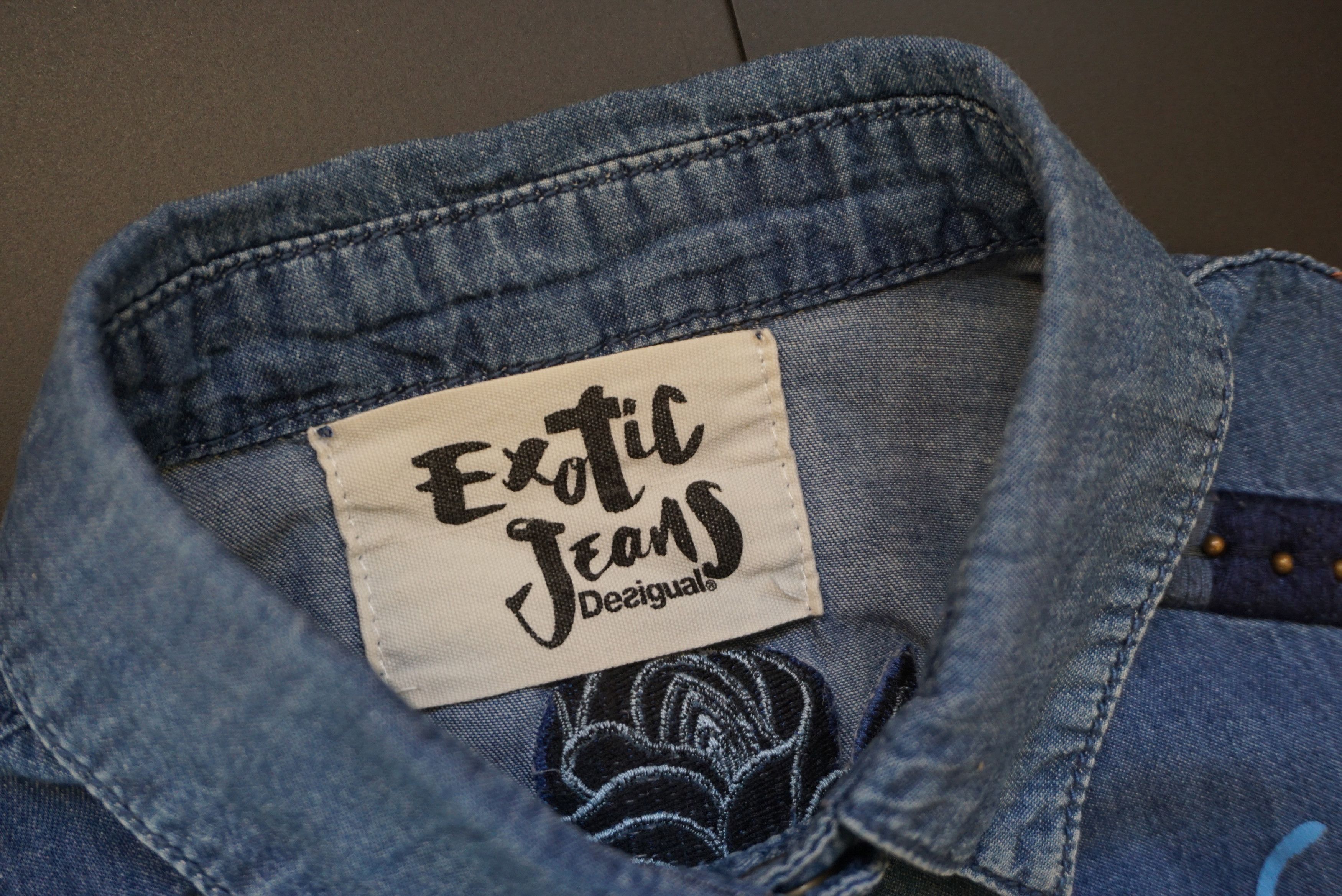 Desigual Desigual S 4/6 Exotic jeans shirt embroidered floral cowboy Size S / US 4 / IT 40 - 16 Thumbnail