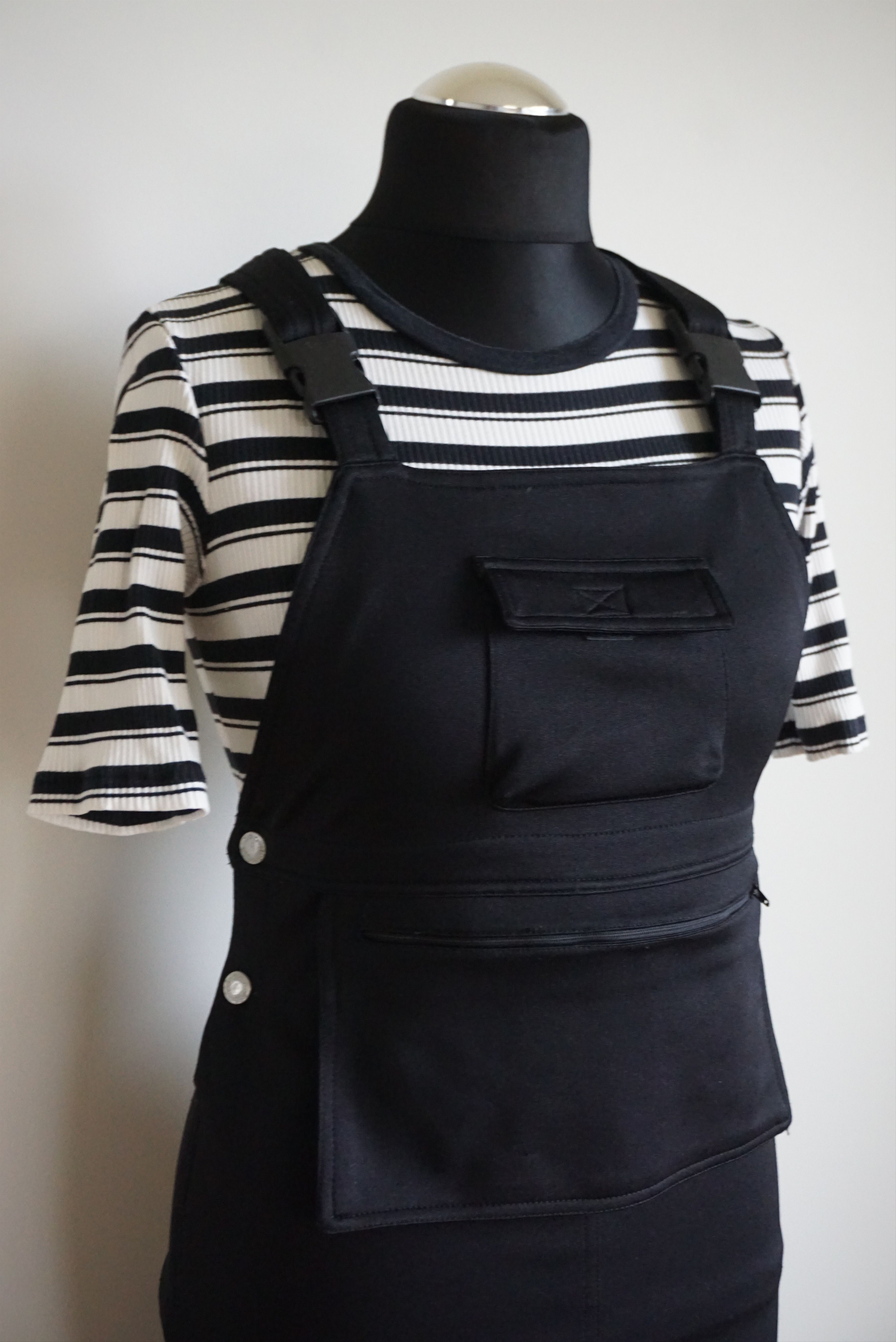 Retrofit True vintage dungaree dress Y2K 90s jersey pinafore S long Size S / US 4 / IT 40 - 4 Thumbnail