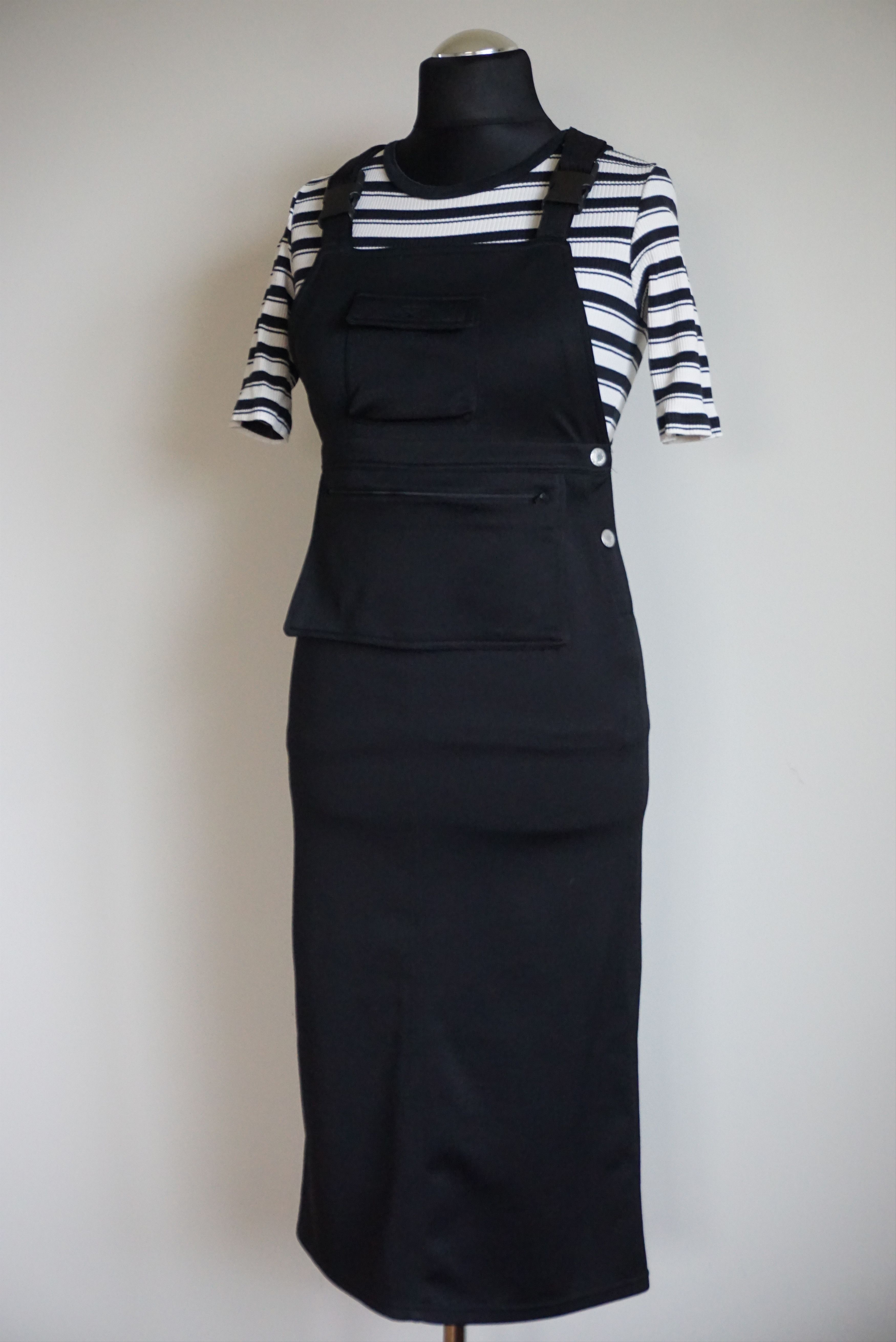 Retrofit True vintage dungaree dress Y2K 90s jersey pinafore S long Size S / US 4 / IT 40 - 1 Thumbnail