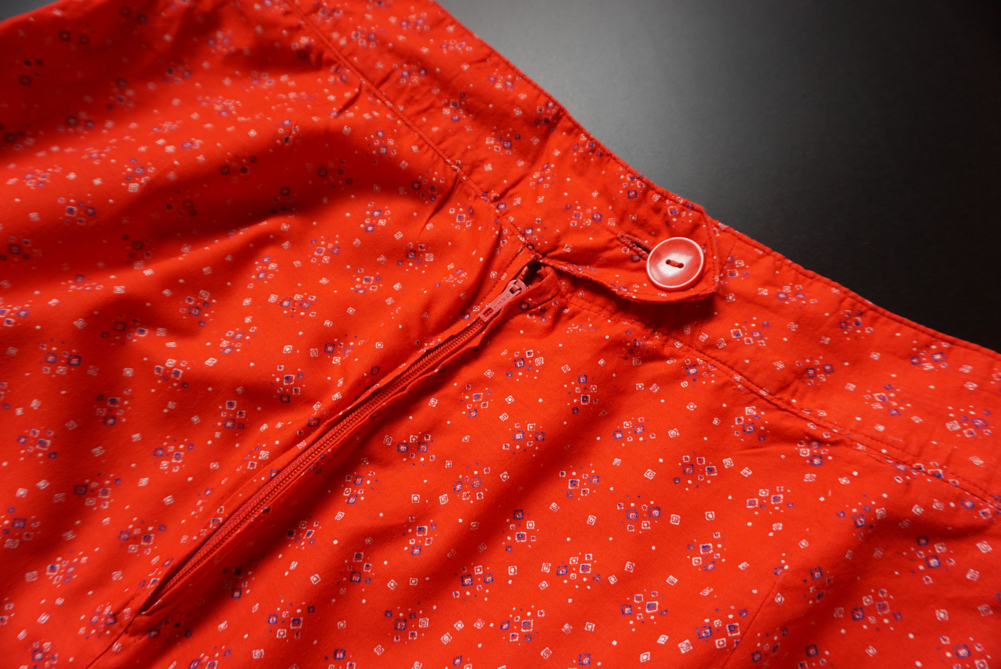 Handmade Spanish custom made skirt 70s floral cotton M 6/8 peasant Size 30" / US 8 / IT 44 - 9 Thumbnail