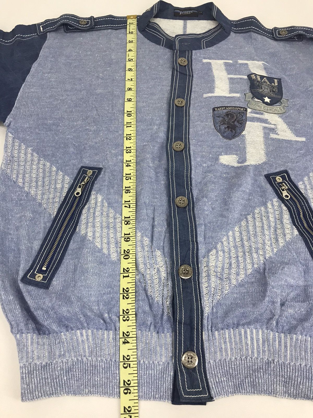 Hardy Amies Vintage Hardy Amies Sport London Sweatshirt Mix Denim Jeans Size US L / EU 52-54 / 3 - 9 Thumbnail
