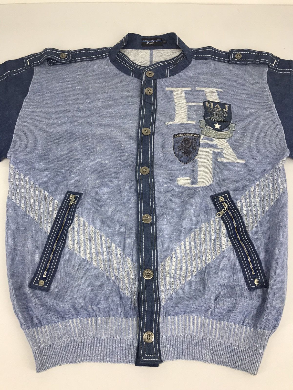 Hardy Amies Vintage Hardy Amies Sport London Sweatshirt Mix Denim Jeans Size US L / EU 52-54 / 3 - 2 Thumbnail