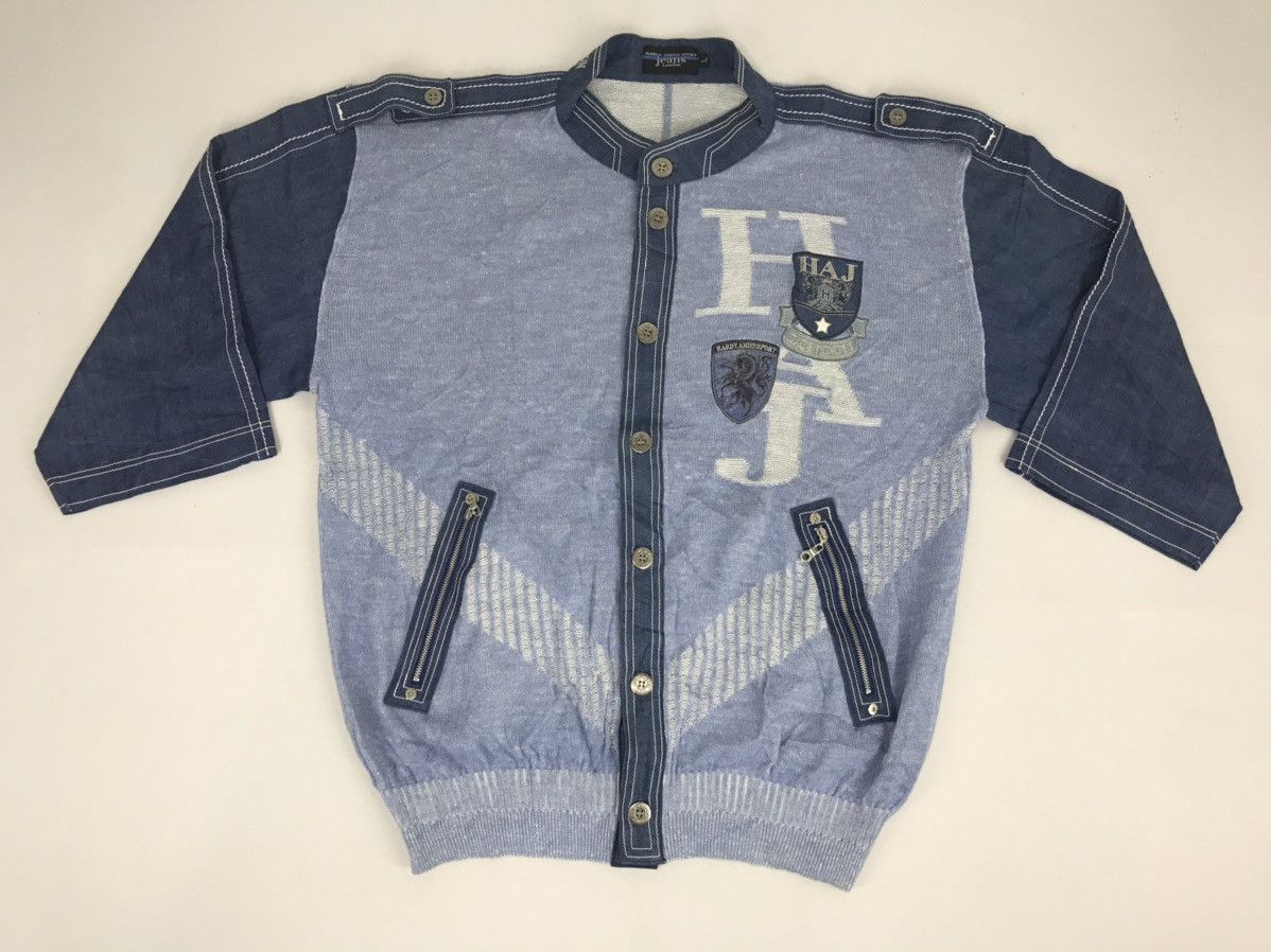 Hardy Amies Vintage Hardy Amies Sport London Sweatshirt Mix Denim Jeans Size US L / EU 52-54 / 3 - 1 Thumbnail