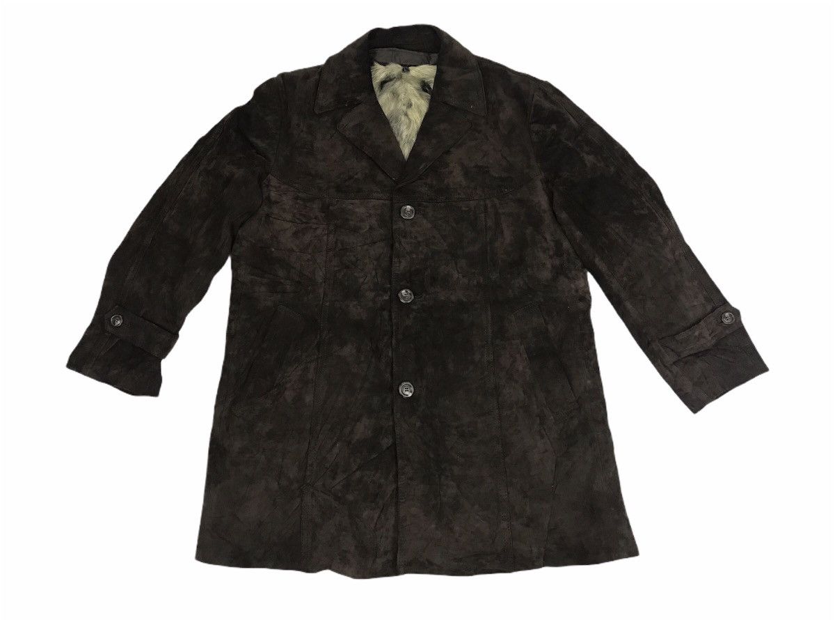Rare Luxury Fashion Leather Jacket Sherpa Wool Inner
