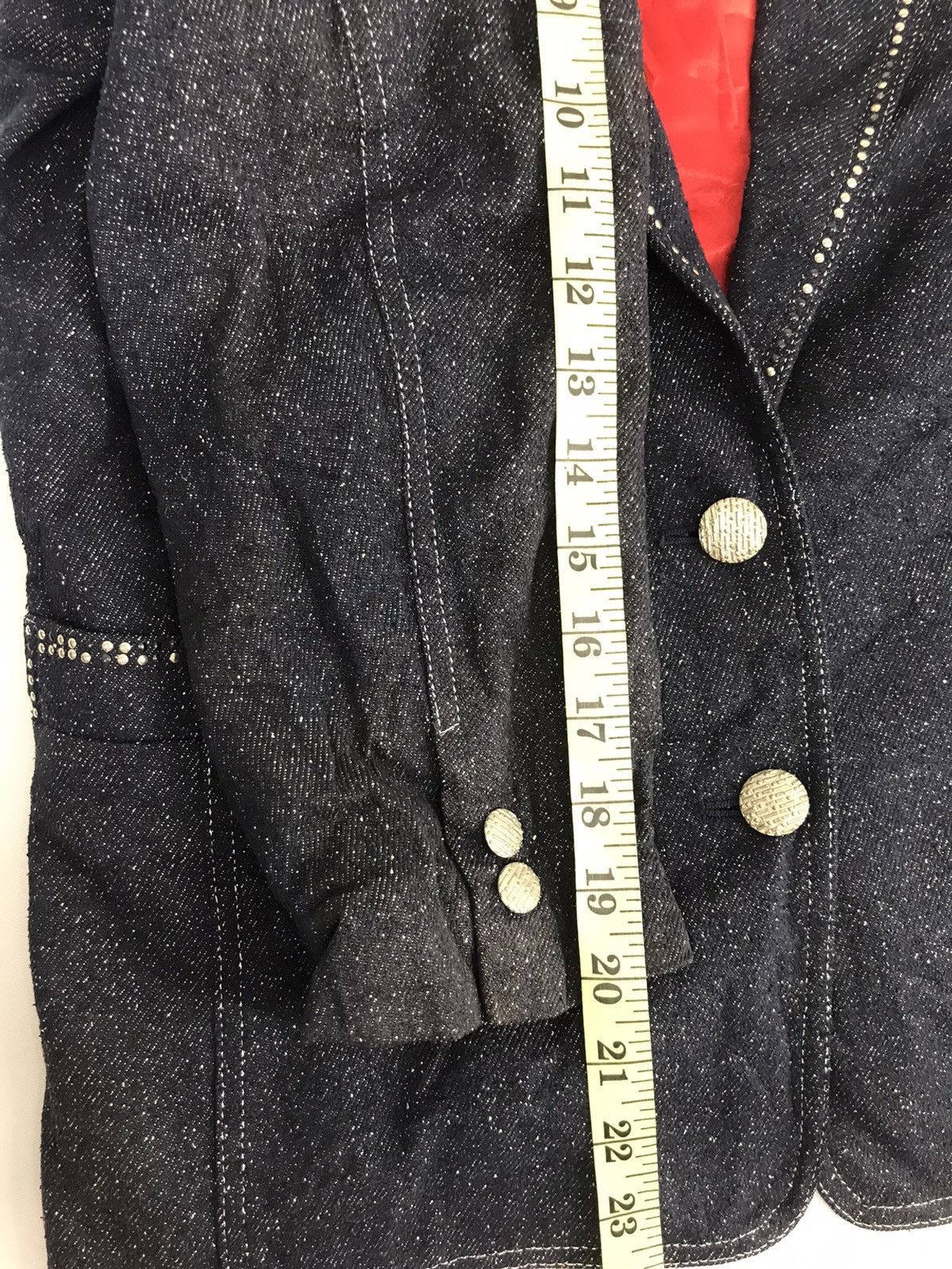 Vintage Toscanina Luxury Style Denim Blazer Coat Nice Design Size 38S - 8 Thumbnail