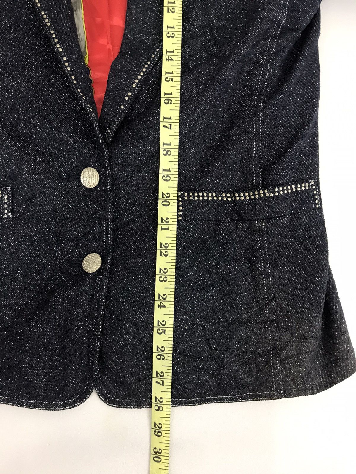Vintage Toscanina Luxury Style Denim Blazer Coat Nice Design Size 38S - 7 Thumbnail