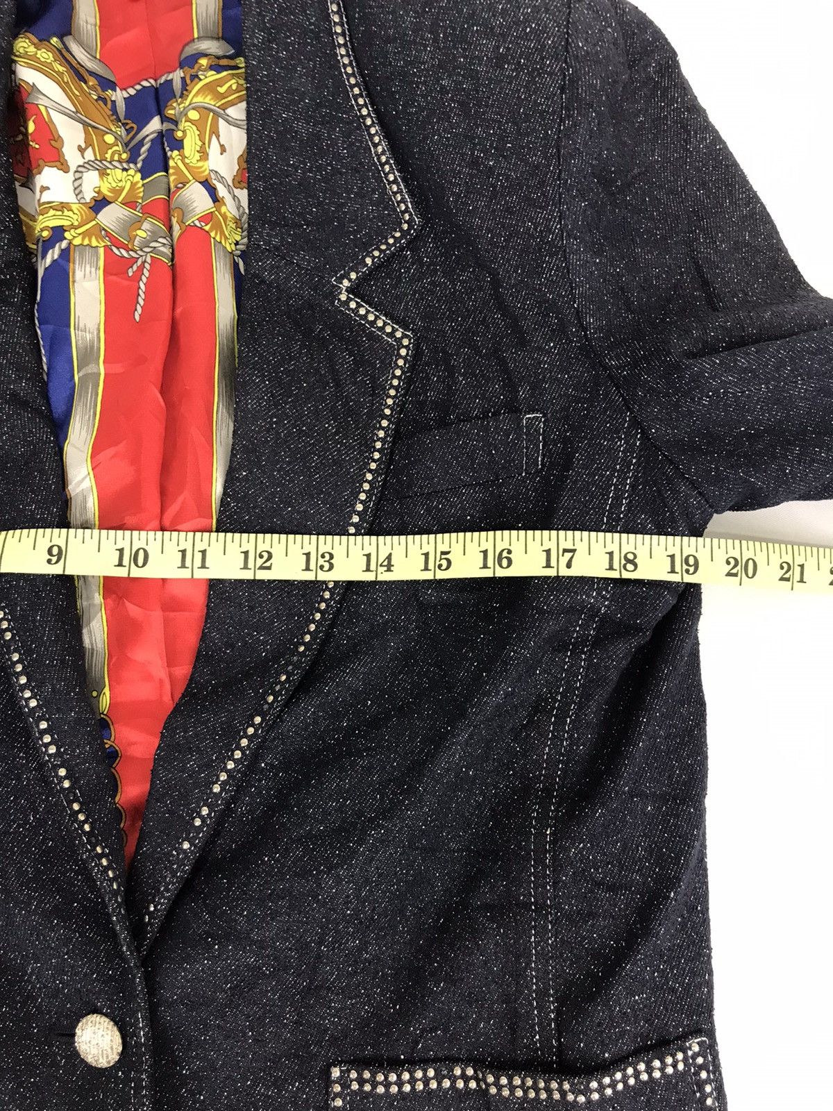 Vintage Toscanina Luxury Style Denim Blazer Coat Nice Design Size 38S - 6 Thumbnail