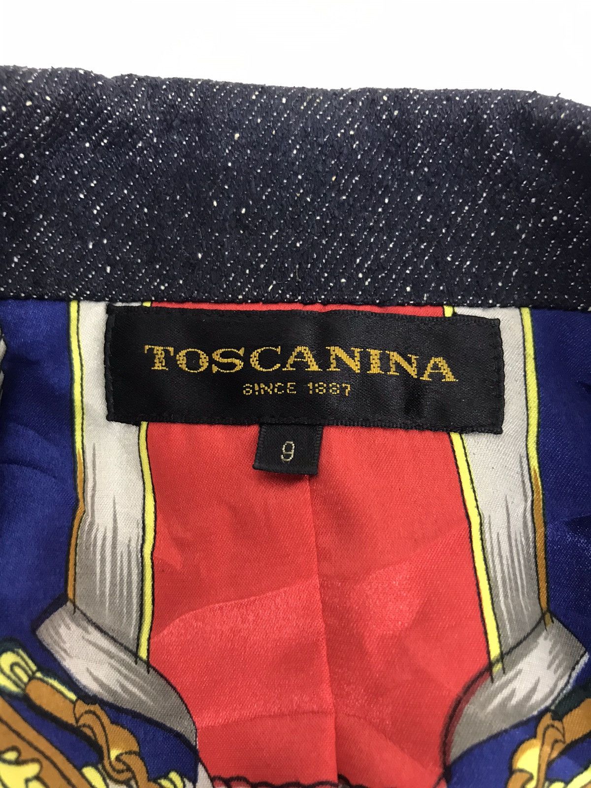 Vintage Toscanina Luxury Style Denim Blazer Coat Nice Design Size 38S - 3 Thumbnail