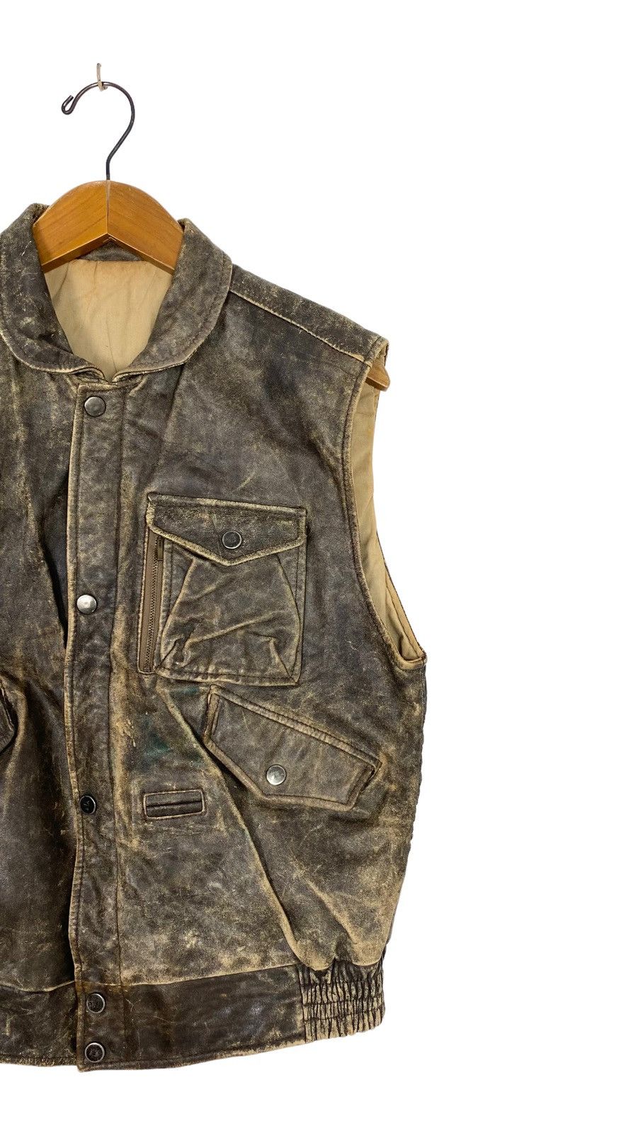 Vintage Rare‼️ Vintage Distressed Old Flight Jacket Cowhide Leather Size US S / EU 44-46 / 1 - 3 Thumbnail