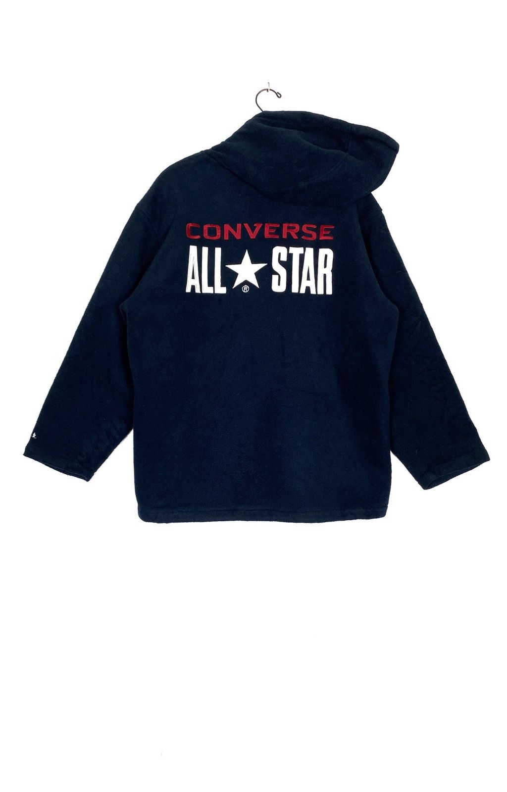 Rare‼️Converse All Star Fleece Hoodie Embroided Big Logo Larg