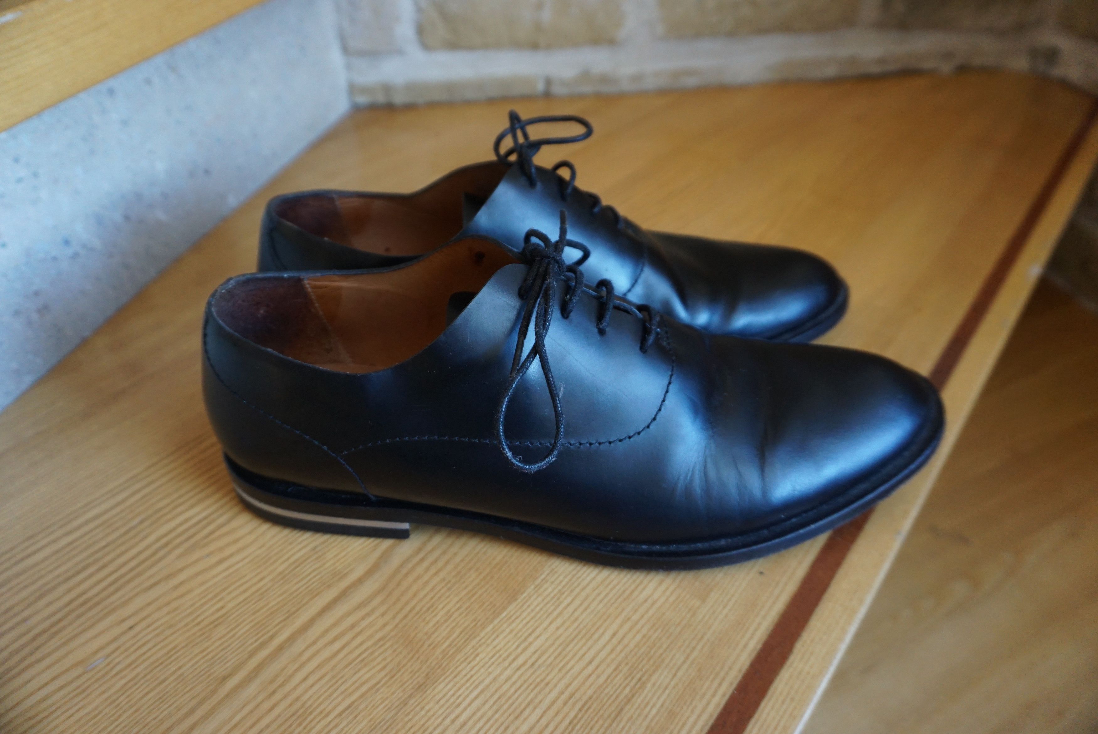Cos COS RPR$250 leather office shoes EU44 black formal lace up Size US 10.5 / EU 43-44 - 3 Thumbnail