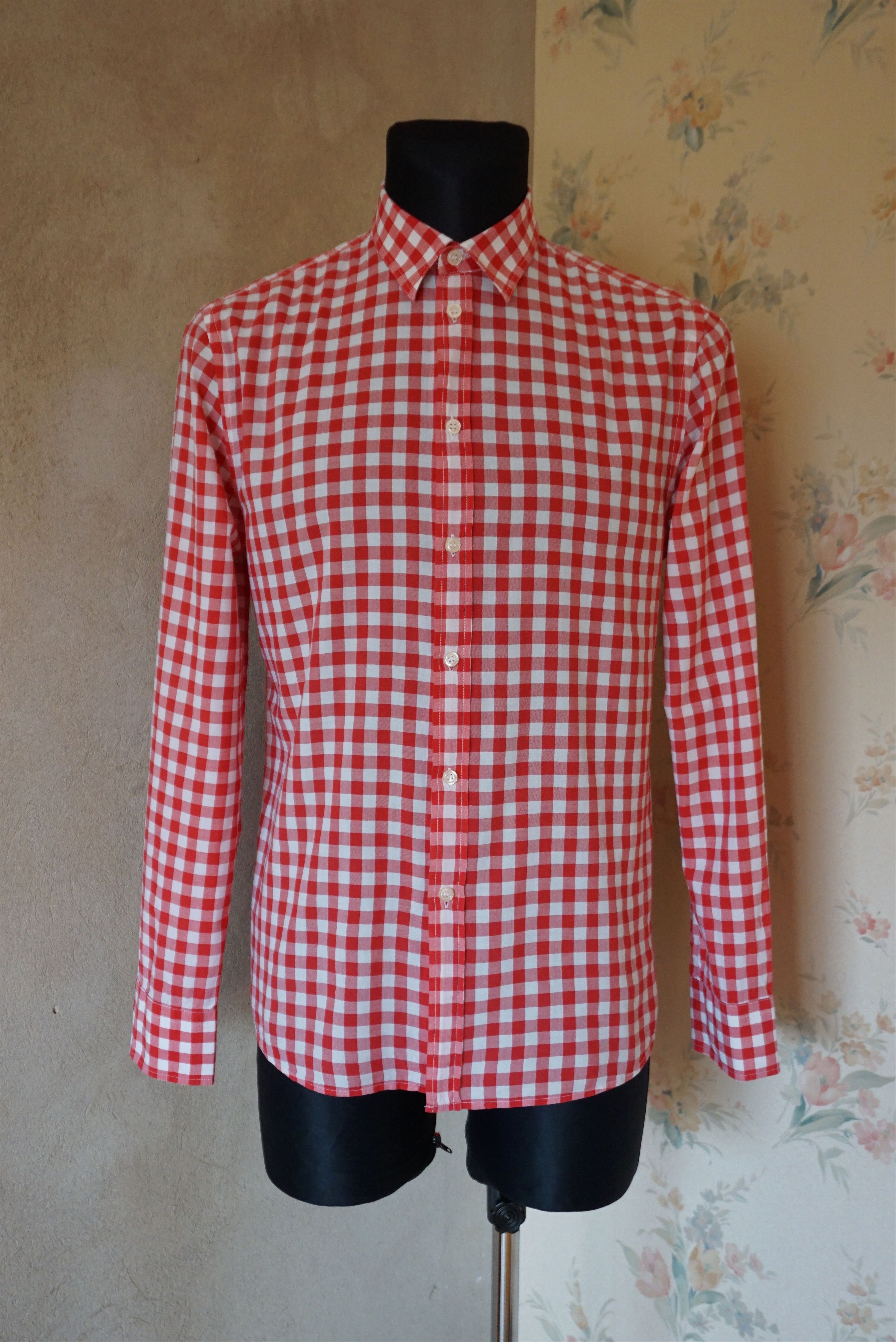 Filippa K Mens Filippa K Small S/M shirt red checked relaxed fit Size US S / EU 44-46 / 1 - 8 Thumbnail