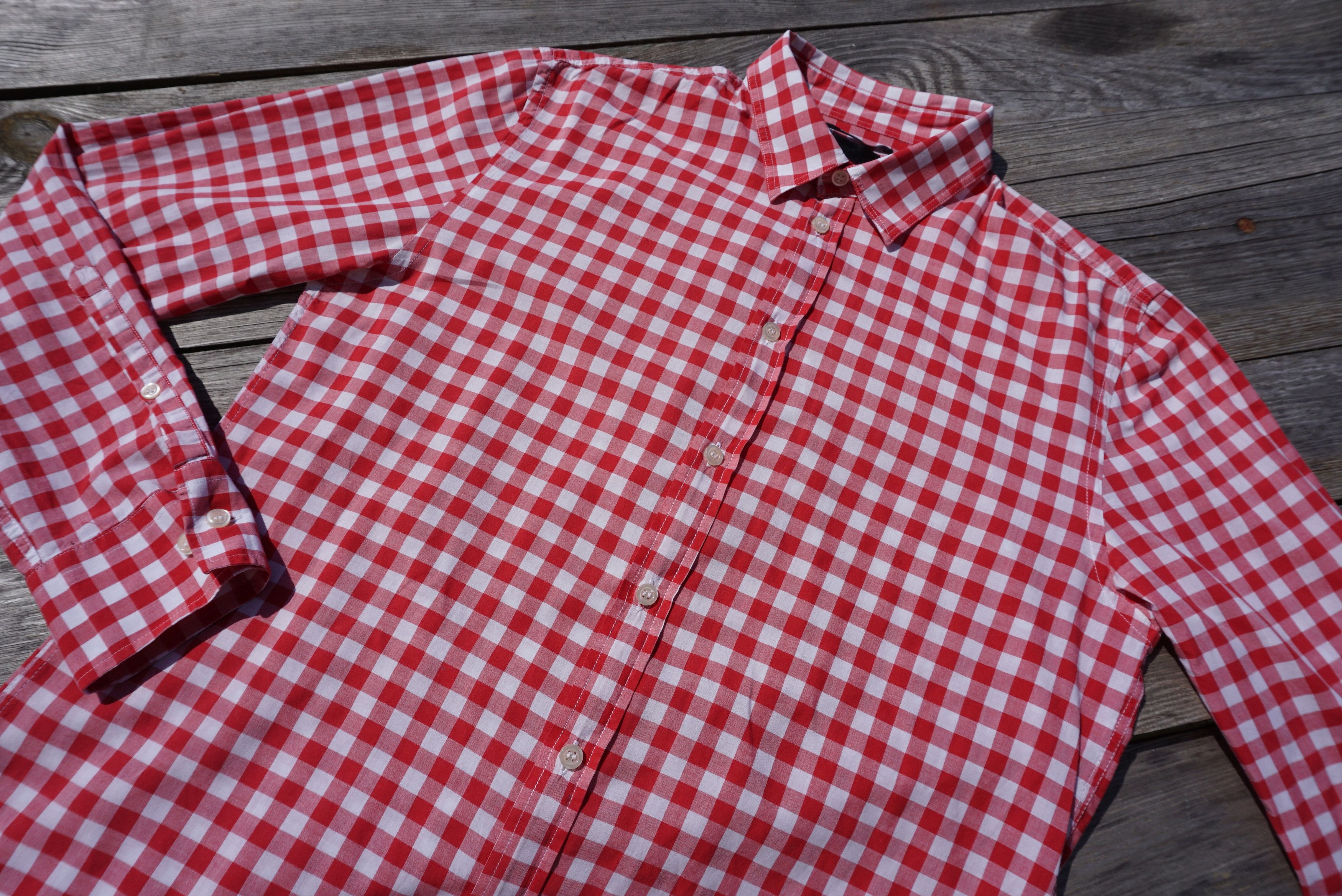 Filippa K Mens Filippa K Small S/M shirt red checked relaxed fit Size US S / EU 44-46 / 1 - 3 Thumbnail